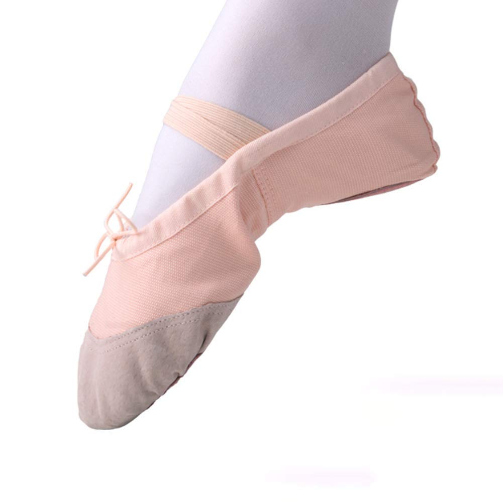 **Ballet Dance Shoes for Kids & Adults - Flat Training Shoes with Canvas & Split Sole - Perfect for Ballet, Gymnastics, Yoga & Dance Practice**