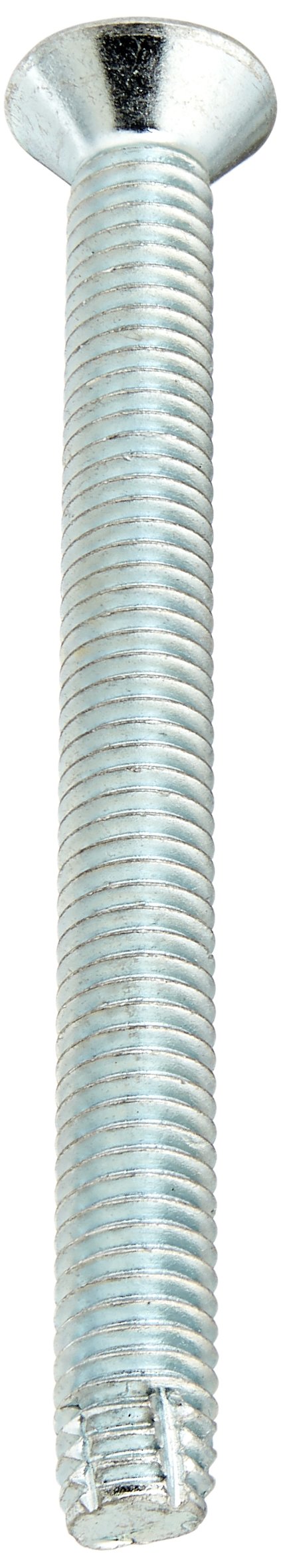 3764FPF Zinc Plated Steel Thread Cutting Screw, 82° Flat Phillips Type F, 3/8