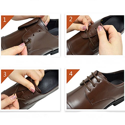 12 Pcs No Tie Elastic Shoelaces for Men - Silicone Round Laces for Dress Shoes, Sneakers & Hiking Boots - Comfortable & Secure Fit for Work, Travel & Outdoor Activities