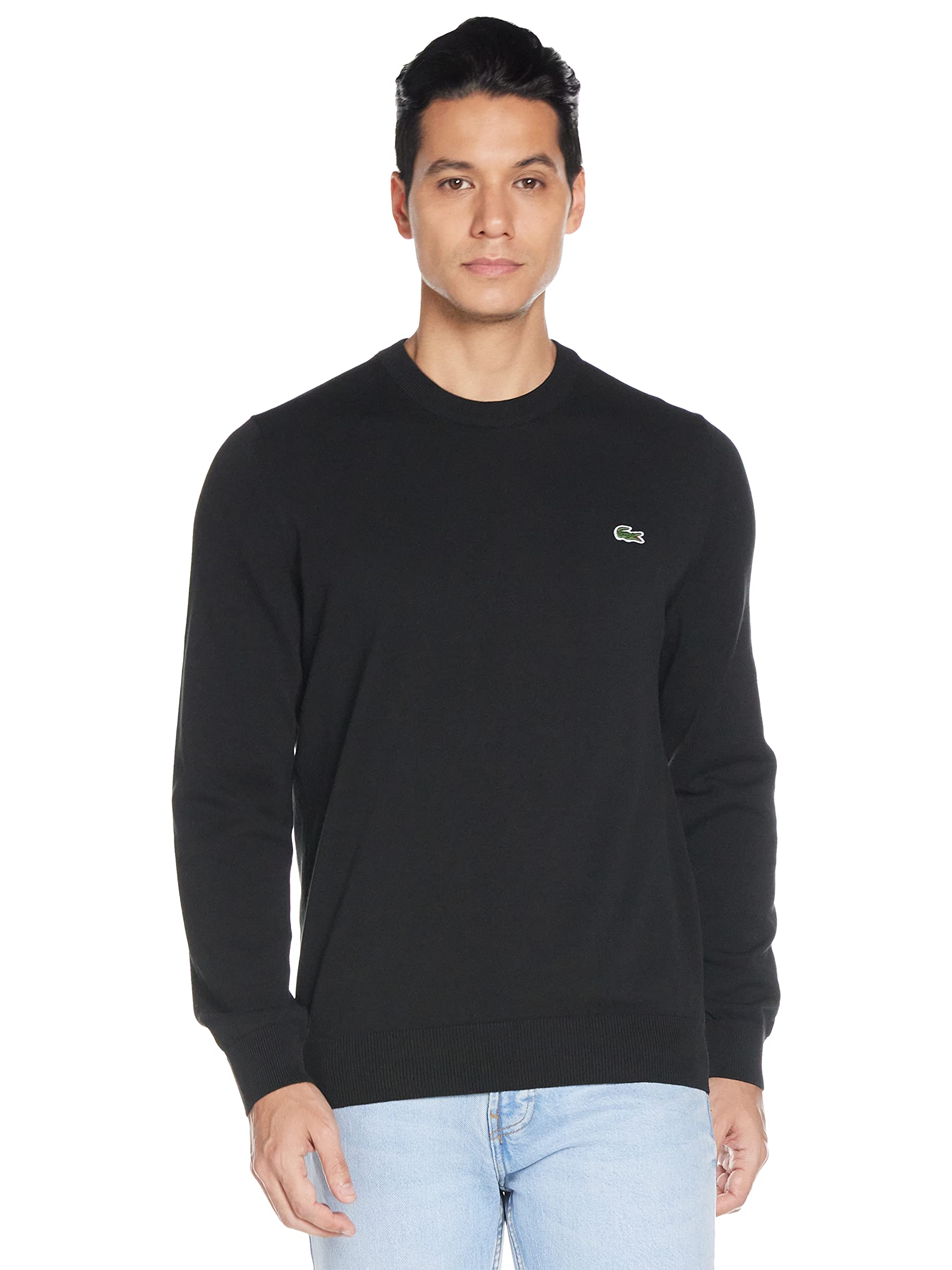 Lacoste Men's Knitted Jumper Sweater - Classic Cotton Pullover for Casual Wear, Office & Winter Outfits | Slim Fit Comfortable Crewneck Top