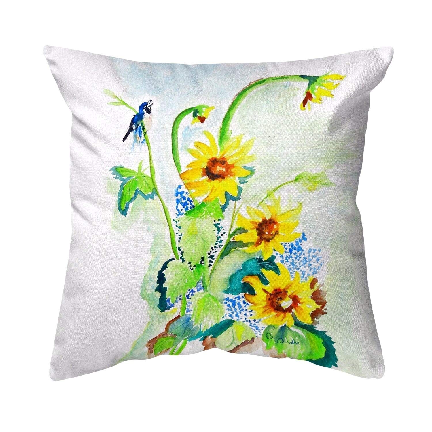 Betsy Drake KS1049 Decorative Throw Pillow 12x12 Inches - Soft Multi-Color Square Cushion for Sofa, Bed, Living Room & Home Decor