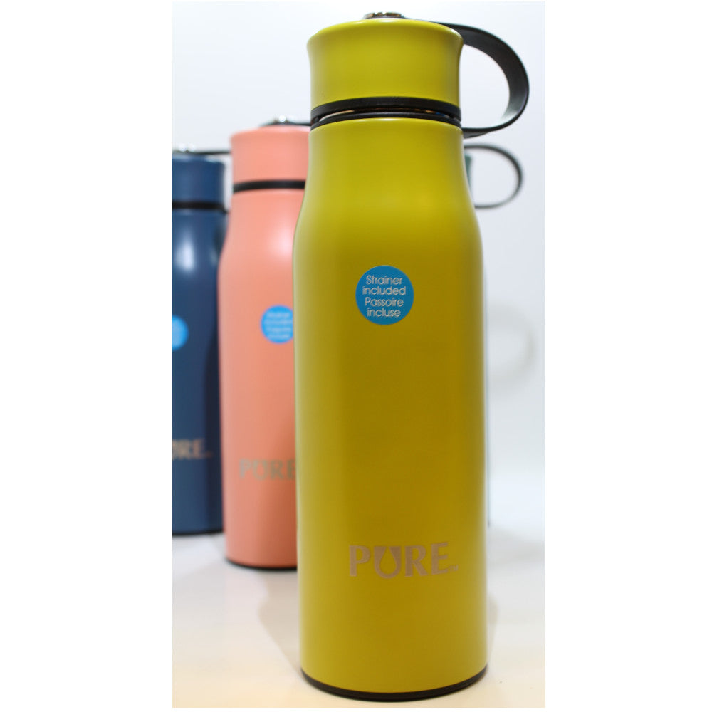 PURE Spring Hue 500ml Insulated Water Bottle - BPA Free Leak Proof Stainless Steel Thermos for Gym, Hiking & Outdoor Activities