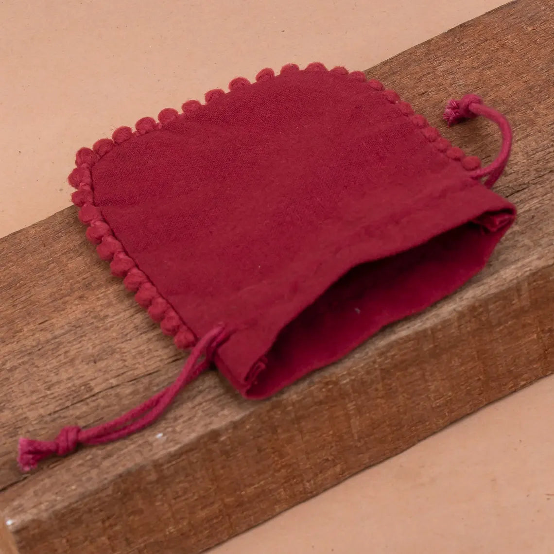 Luxury Deep Burgundy Designer Pouch with Plush Pom Poms - Handmade Clutch Bag for Women | Perfect for Parties, Weddings & Evening Events