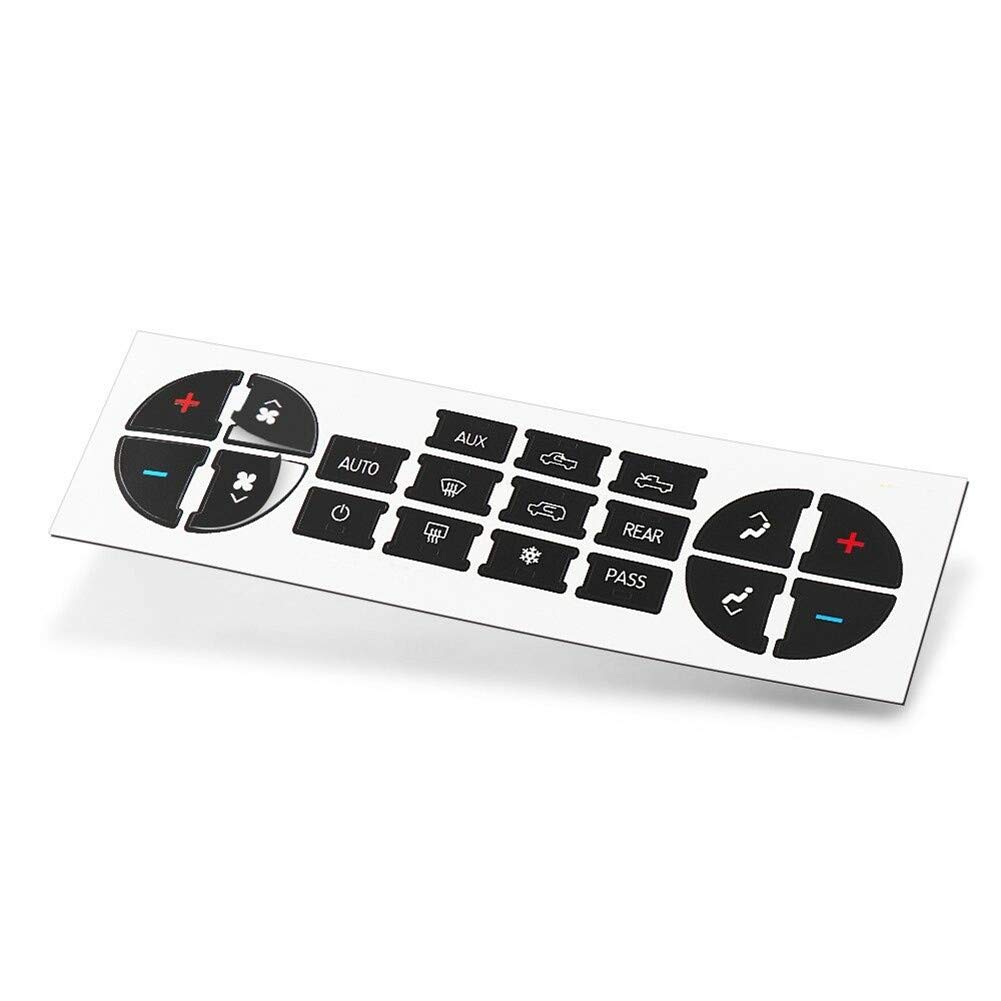 ZCARGEL AC Button Decal Stickers - A/C Dash Button Repair Kit Replacement for Chevy Avalanche, Silverado, Suburban | Easy Peel & Stick Installation | Perfect for Broken or Worn AC Buttons