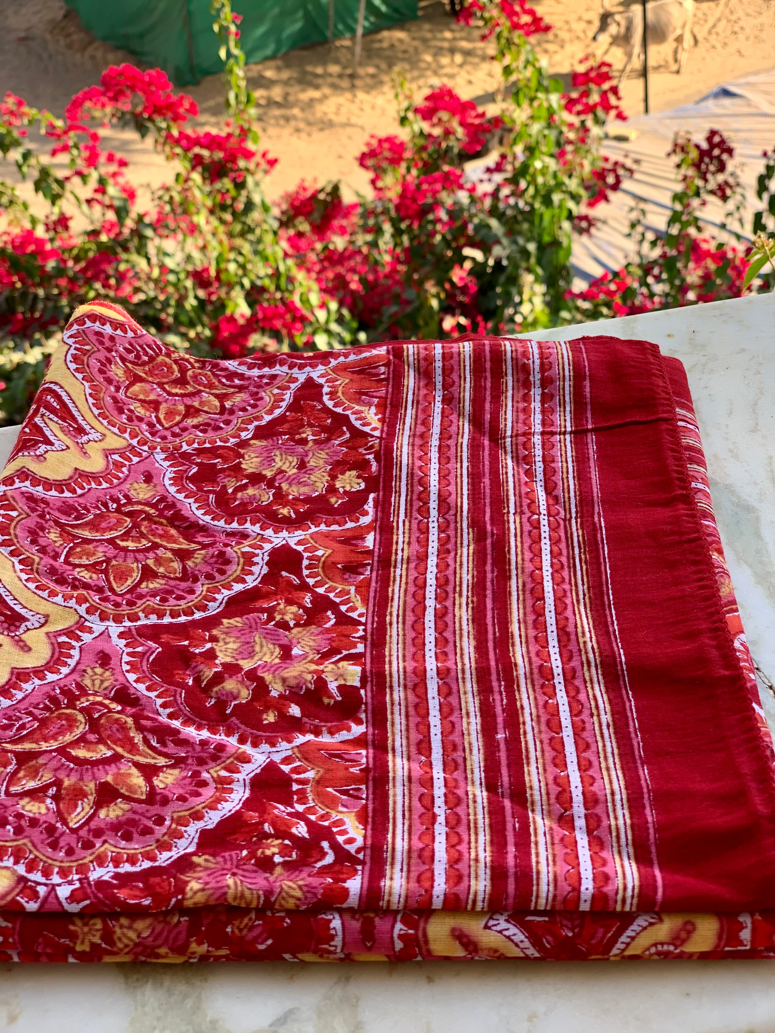Stylish Block Print Cotton Sarong Pareo Shawl - New Collection for Beach, Pool & Summer Fashion