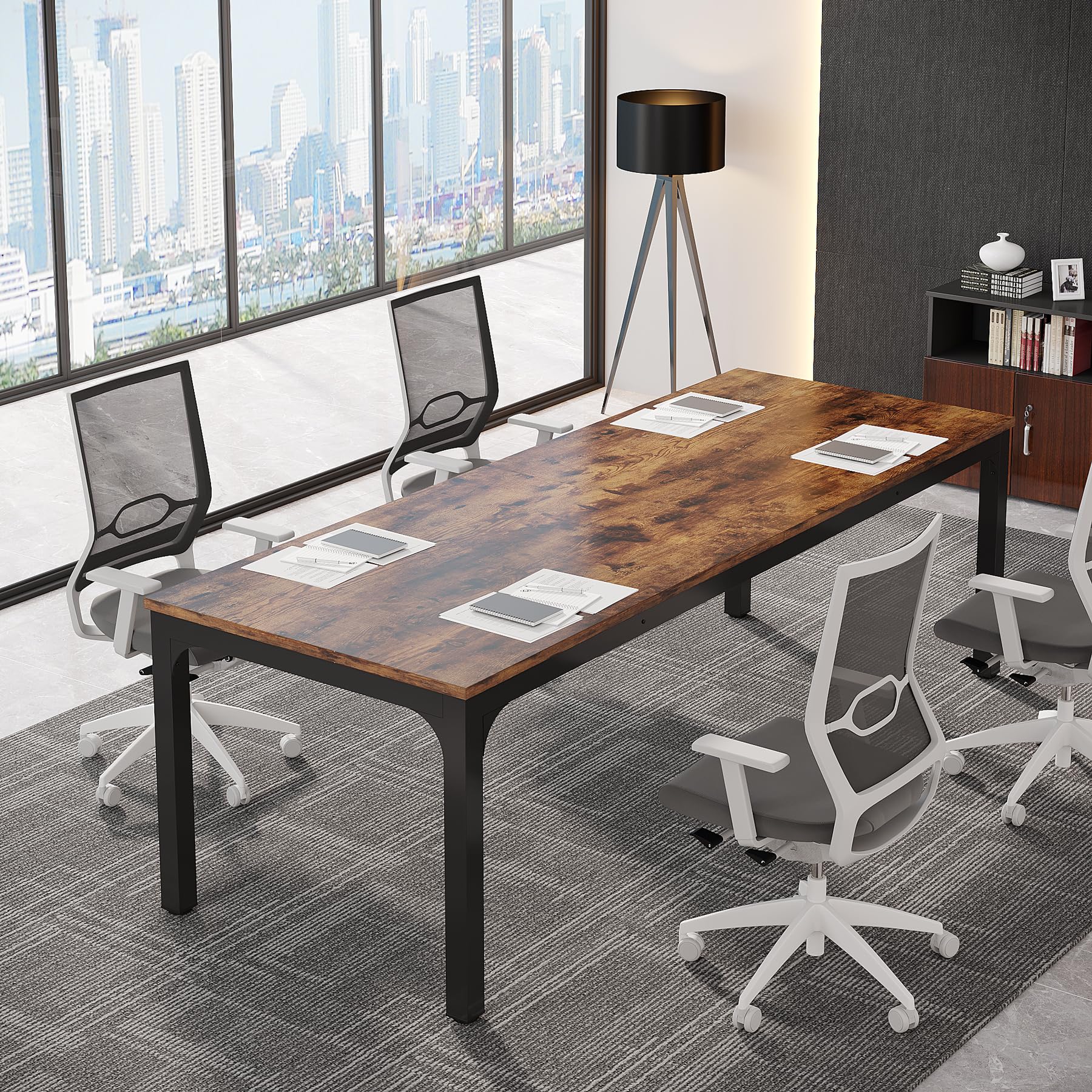 Tribesigns 6.5FT Conference Table - 78.7 Inch Rectangle Meeting Table for Office, Large Business Desk for 6-8 People (Table Only) - Perfect for Conference Rooms, Team Meetings & Office Workspaces