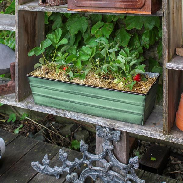 Galvanized Steel Flower Box Planter - Rustproof Outdoor Garden Planter for Flowers, Herbs & Plants - Perfect for Patio, Balcony & Window Sill Decor