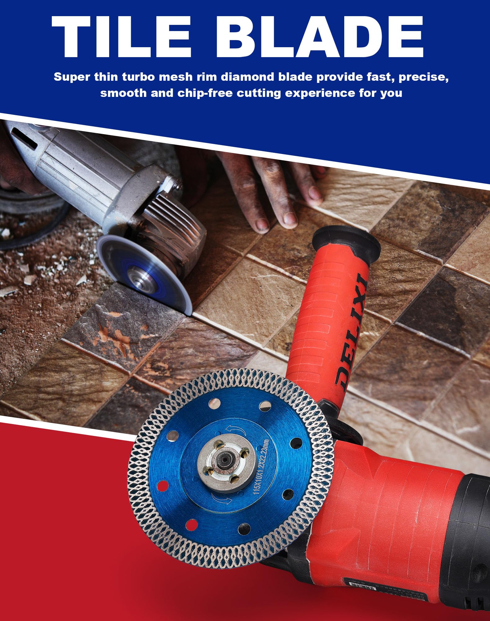 OSTEK 4.5 Inch Ultra Thin Diamond Tile Blade - Premium Porcelain, Granite & Marble Cutting Disc for Ceramic Tiles (4.5