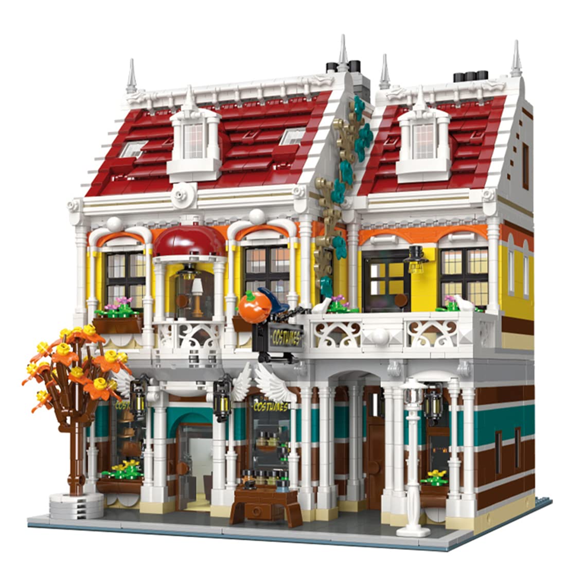 PHYNEDI European Street View Clothes Shop Store Bricks Model Set - 3,065+ Pieces Lego-Compatible MOC DIY Architecture Building Toy for STEM Education | Perfect for Collectors, Home Decoration & Creative Play