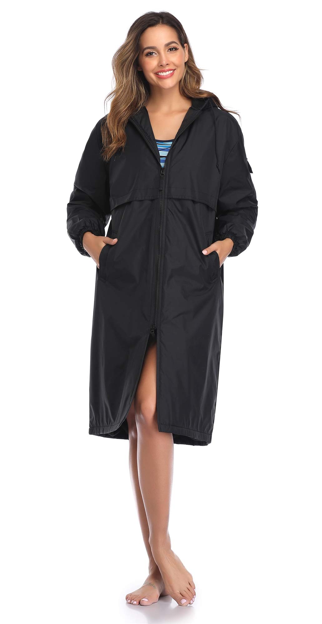 Adoretex Unisex Waterproof Swim Parka - Warm & Windproof Coat for Swimming, Surfing, Beach & Pool Activities - Lightweight Quick-Dry Cover-Up for Adults & Kids