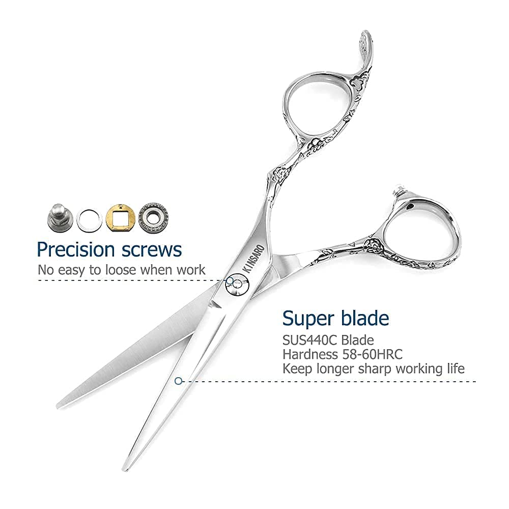 Professional 5.5 Inch Hair Cutting Scissors & Thinning Scissors Set - Barber Grade Stainless Steel Shears for Precision Haircuts, Styling & Trimming - Perfect for Salons, Home Haircuts & Pet Grooming