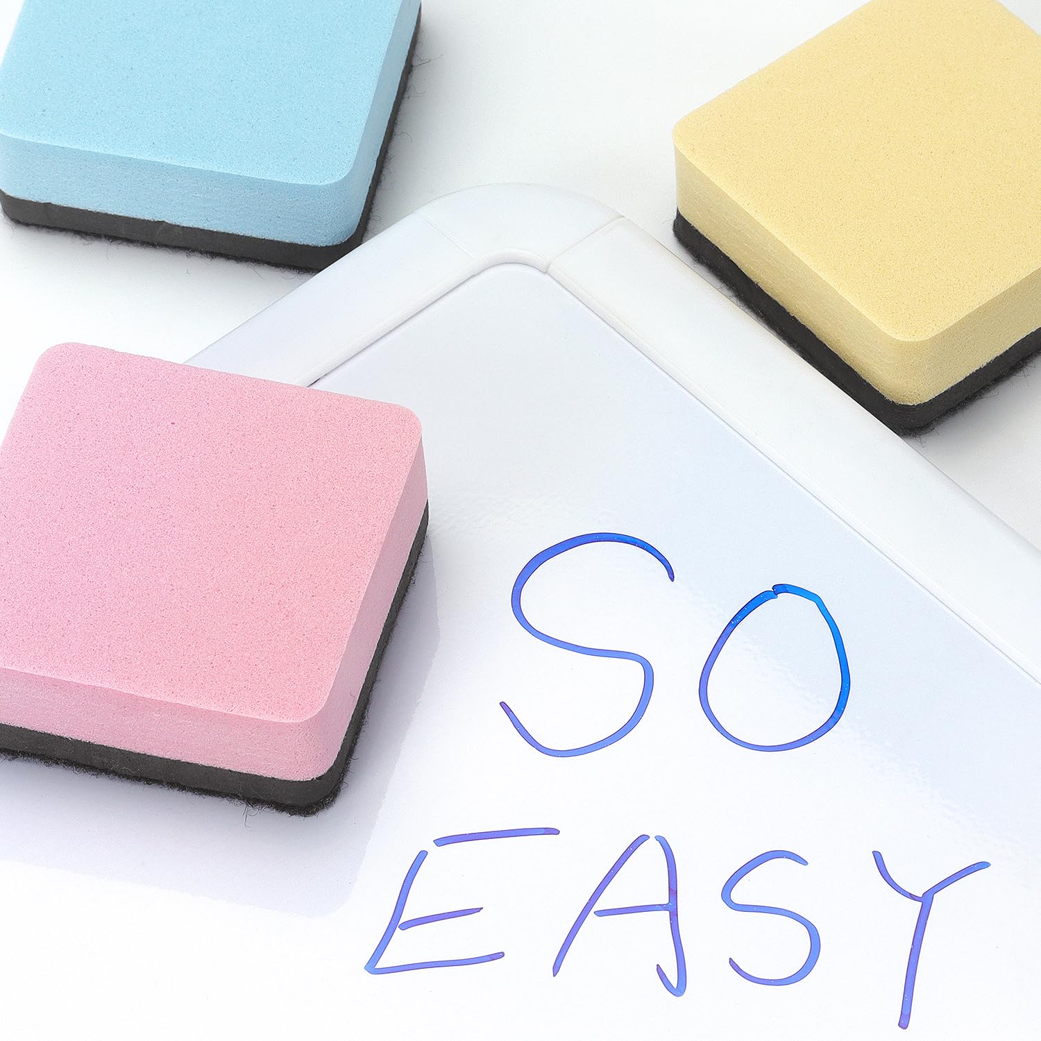 Tamaki 12 Pack Magnetic Dry Erase Board Erasers - Pastel Colored Square Whiteboard Cleaners for Kids Classroom & Office Use - Perfect for School, Home, and Office Whiteboards