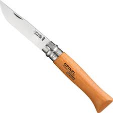 Opinel No.8 Carbon Steel Folding Pocket Knife - High-Quality French Outdoor Knife for Camping, Hiking & Everyday Carry (EDC)