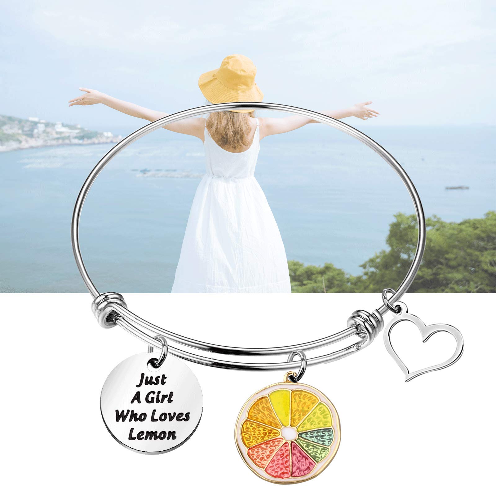 WSNANG Lemon Bracelet - Cute Fruit Lemon Jewelry Gift for Lemon Lovers - Perfect for Summer Outfits, Birthday Presents & Lemon-Themed Parties