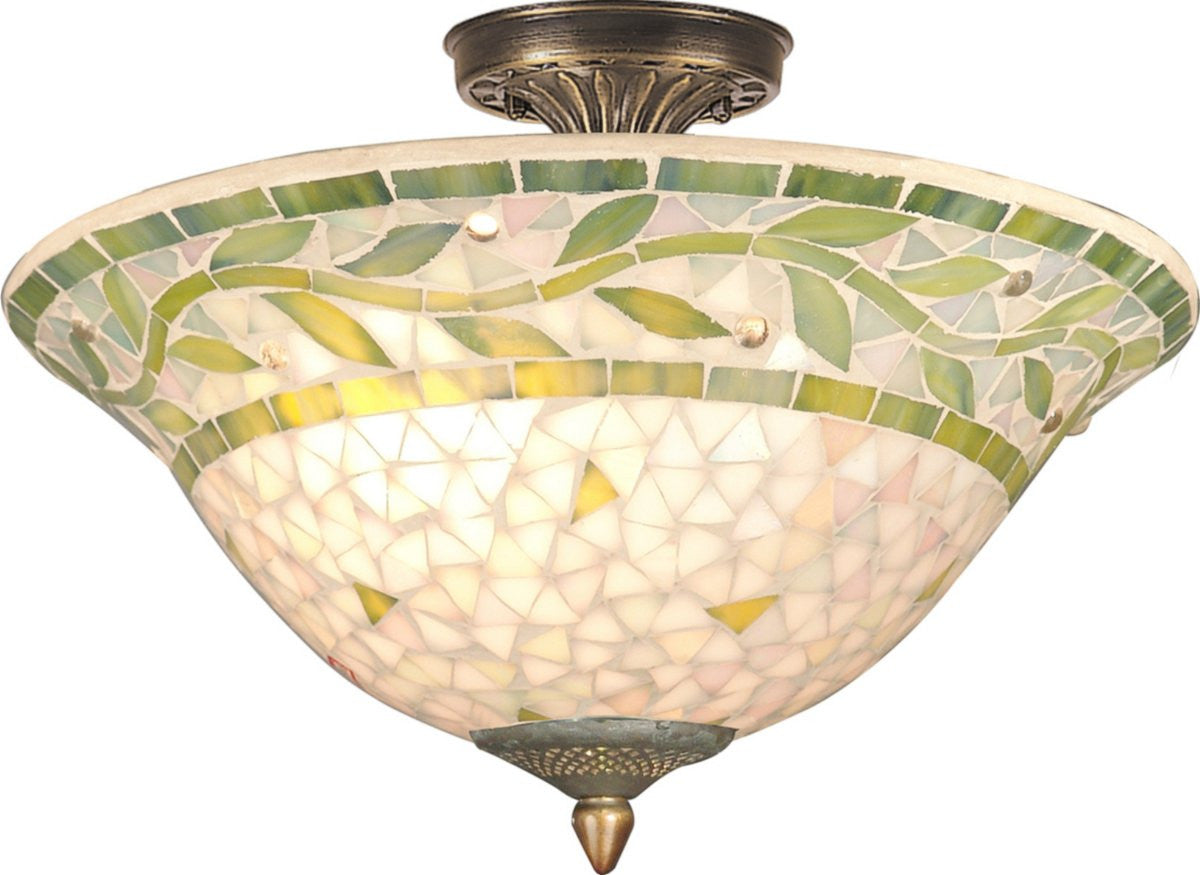 13W 3-Light Flush Mount Ceiling Light Fixture in Antique Brass - Perfect for Bedroom, Living Room & Hallway Lighting