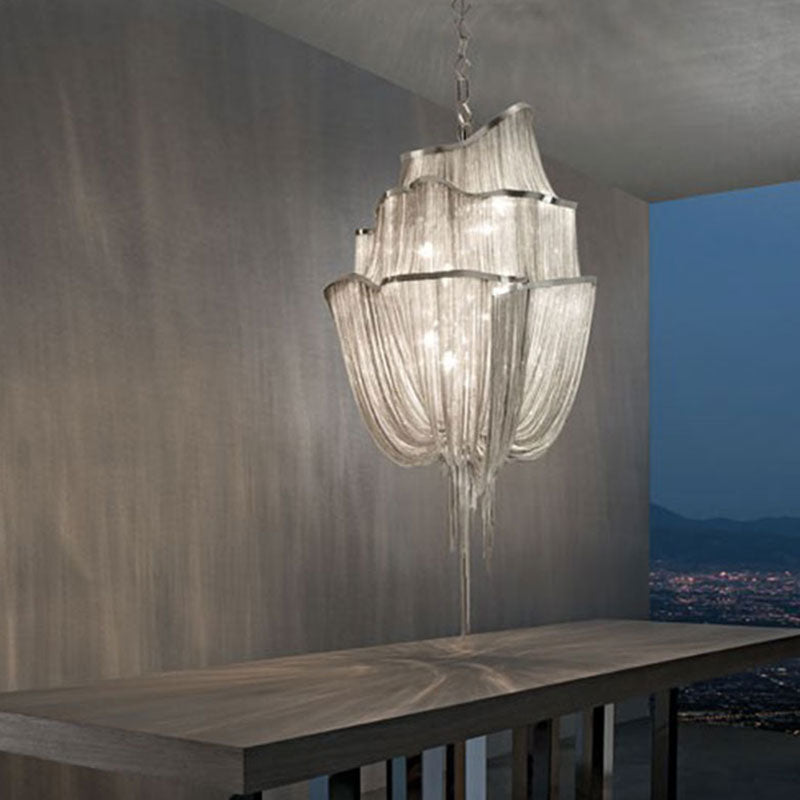 Elegant Tassel Chandelier - Vintage Decorative Ceiling Light with Fringe for Dining Room, Bedroom & Living Room | Perfect for Boho, Farmhouse & Glam Home Decor