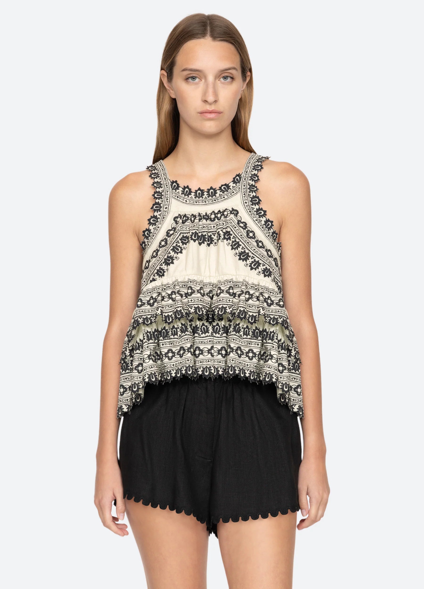 Amina Tank Top for Women - Soft Cream Cotton Casual Shirt - Perfect for Summer, Beach, and Everyday Wear