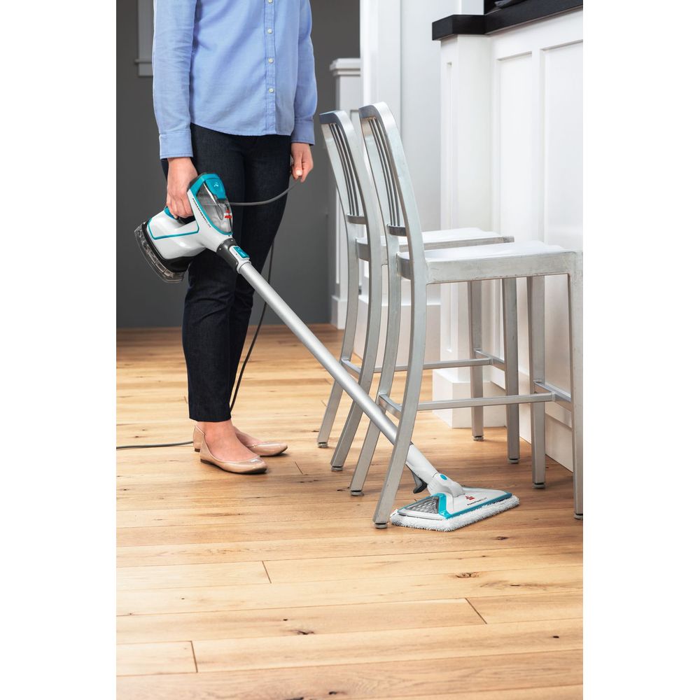 Bissell 2075A PowerFresh Slim Hardwood Floor Steam Cleaner System - Steam Mop, Handheld Steamer with Scrubbing Tools & Clothing Steamer Attachment - Perfect for Hardwood Floors, Tile & Fabric Care