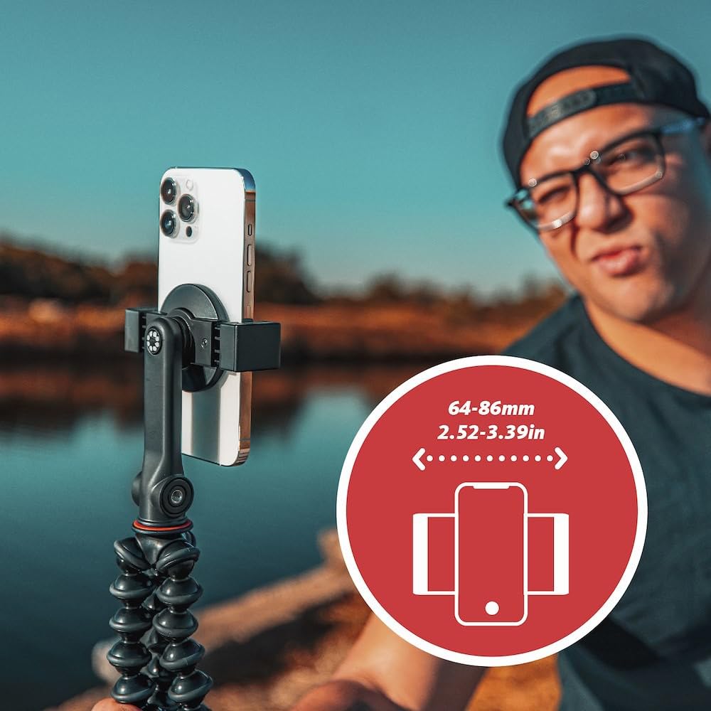 JOBY GripTight GorillaPod Magnetic Phone Stand - Super Fast Charging Magsafe Compatible with iPhone 12/13/14, Flexible Tripod for Vlogging, Desk Accessories & Mobile Photography | Perfect for YouTube Creators, Travel Vloggers & Home Office Setup