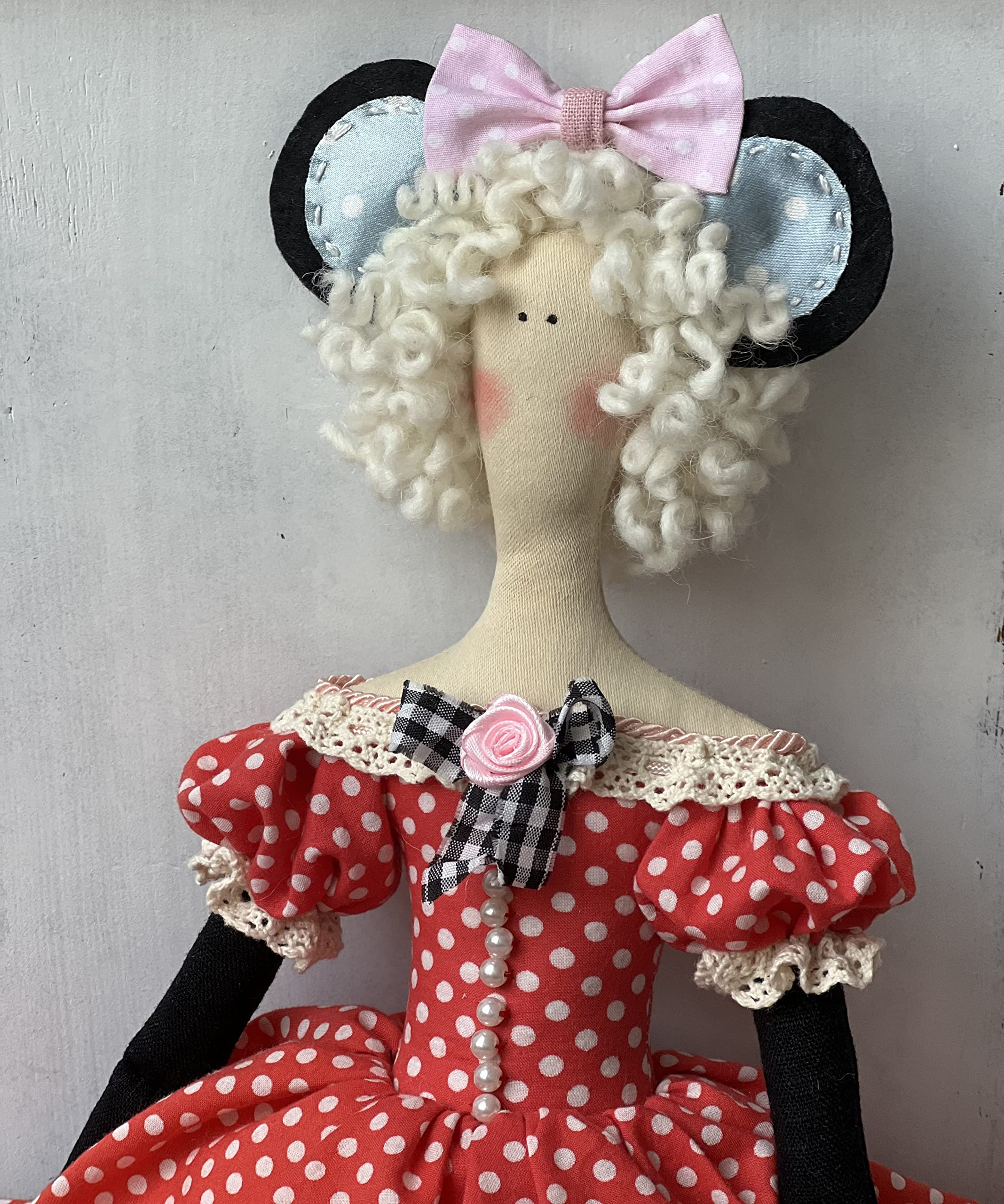 Romantic Tilda Doll Girl Mouse - Perfect for Nursery Decor