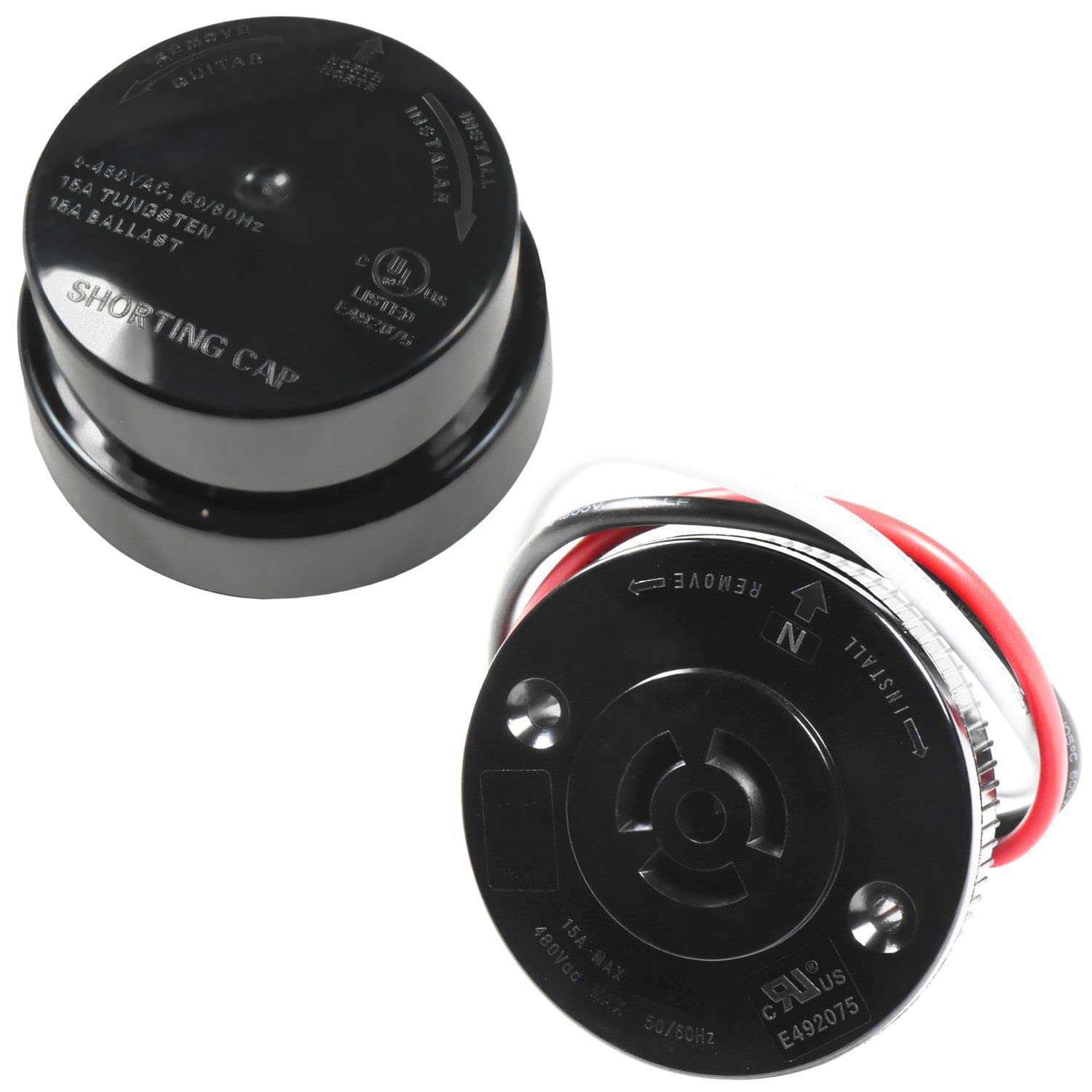 HQRP Photocell Sensor Shorting Cap with Receptacle - Outdoor Light Photoelectric Switch Short Circuit Cap Socket - Twist Lock Plug Base for LED Garage Light, Pole Light & Landscape Lighting - Perfect for Outdoor Security, Pathway & Garden Lighting Applications