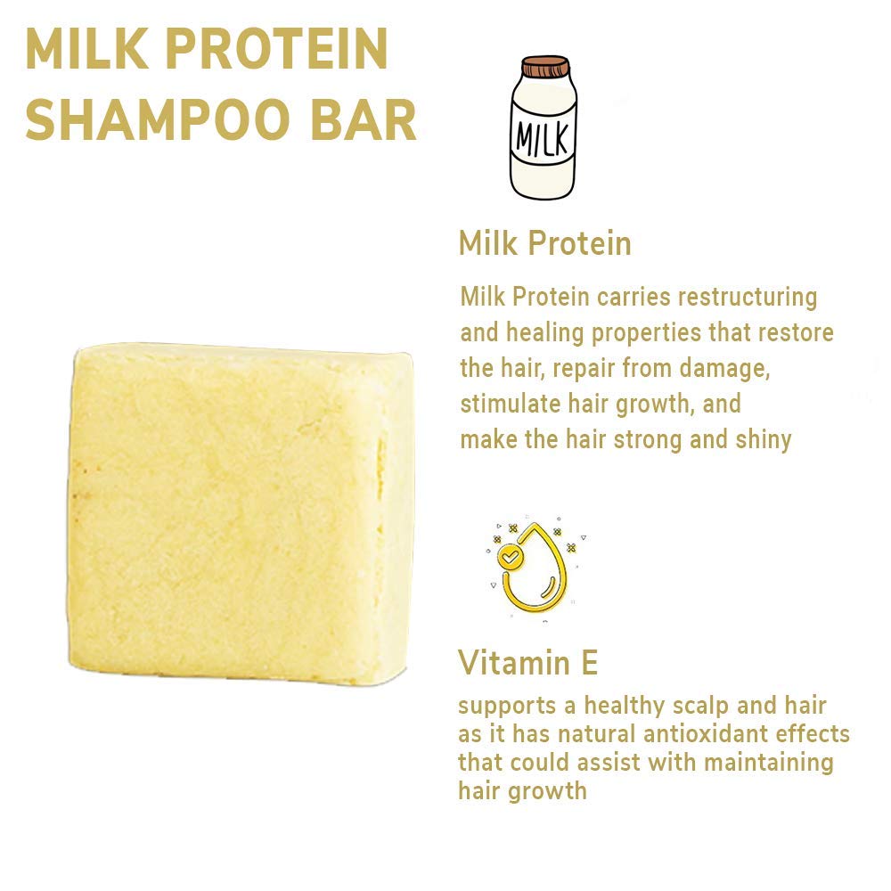 Earth Rhythm Milk Protein Shampoo Bar for Hair Growth | Sulfate & Paraben Free Solid Shampoo | Strengthens & Thickens Hair | 80g Eco-Friendly Tin | Perfect for Travel, Gym & Zero-Waste Lifestyle