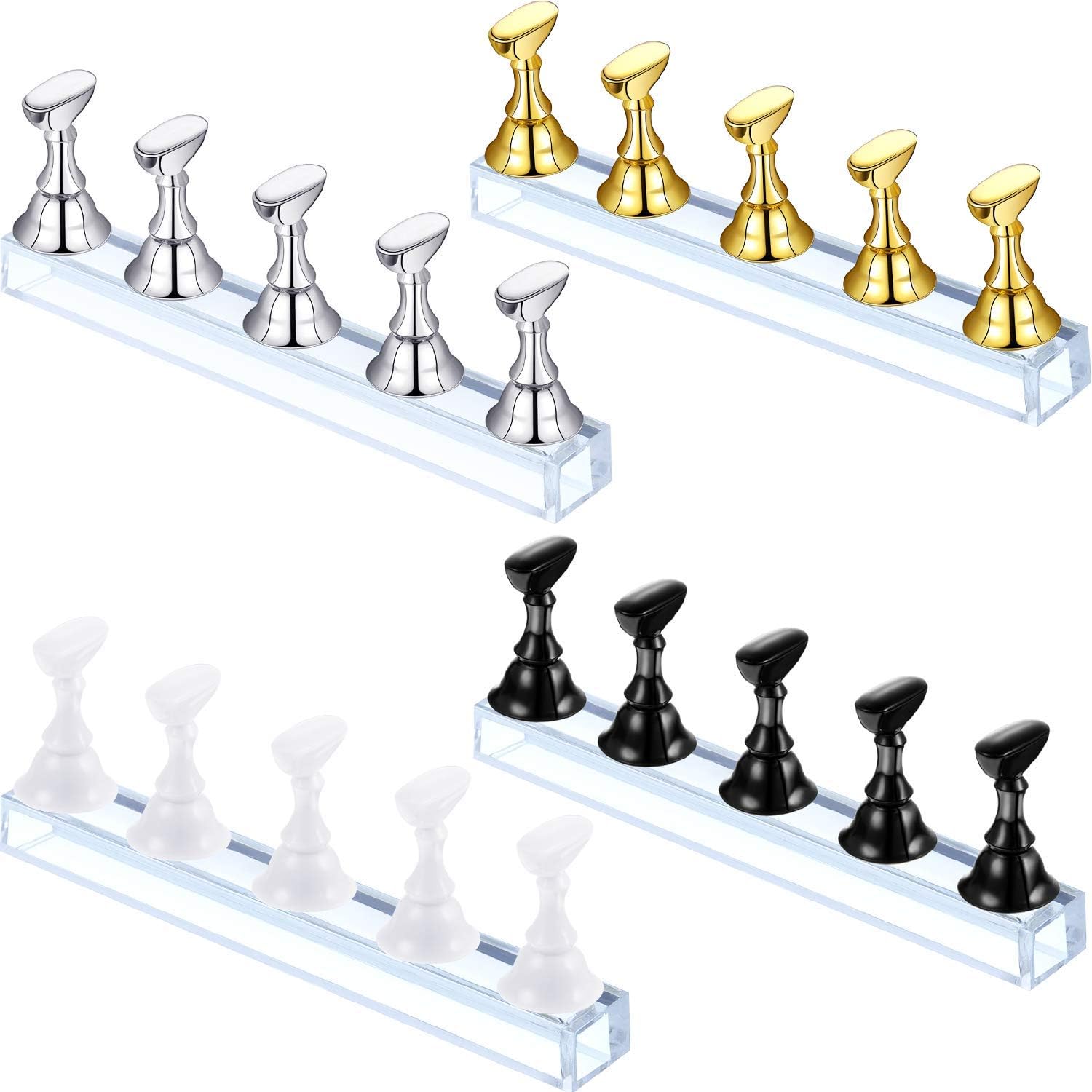 MY COLORS Acrylic Nail Display Stand - Magnetic Nail Practice Stand for False Tips, DIY Nail Art Holder for Salon & Home Use (Black, 1 Set) | Perfect for Nail Technicians, Beginners & Nail Art Enthusiasts