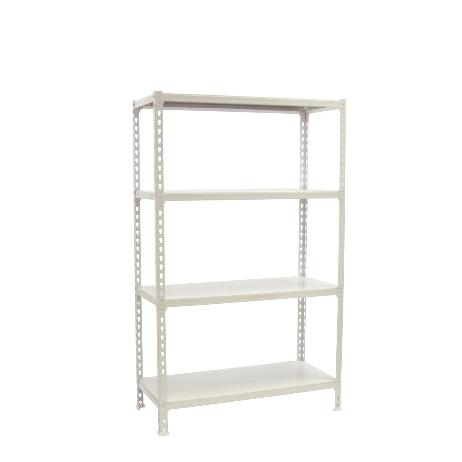 Simon Rack Metal Shelves 1500x1000x300mm - Heavy Duty 4-Tier Storage Shelving Unit with 180kg Capacity - White Industrial Shelves for Garage, Warehouse & Home Organization