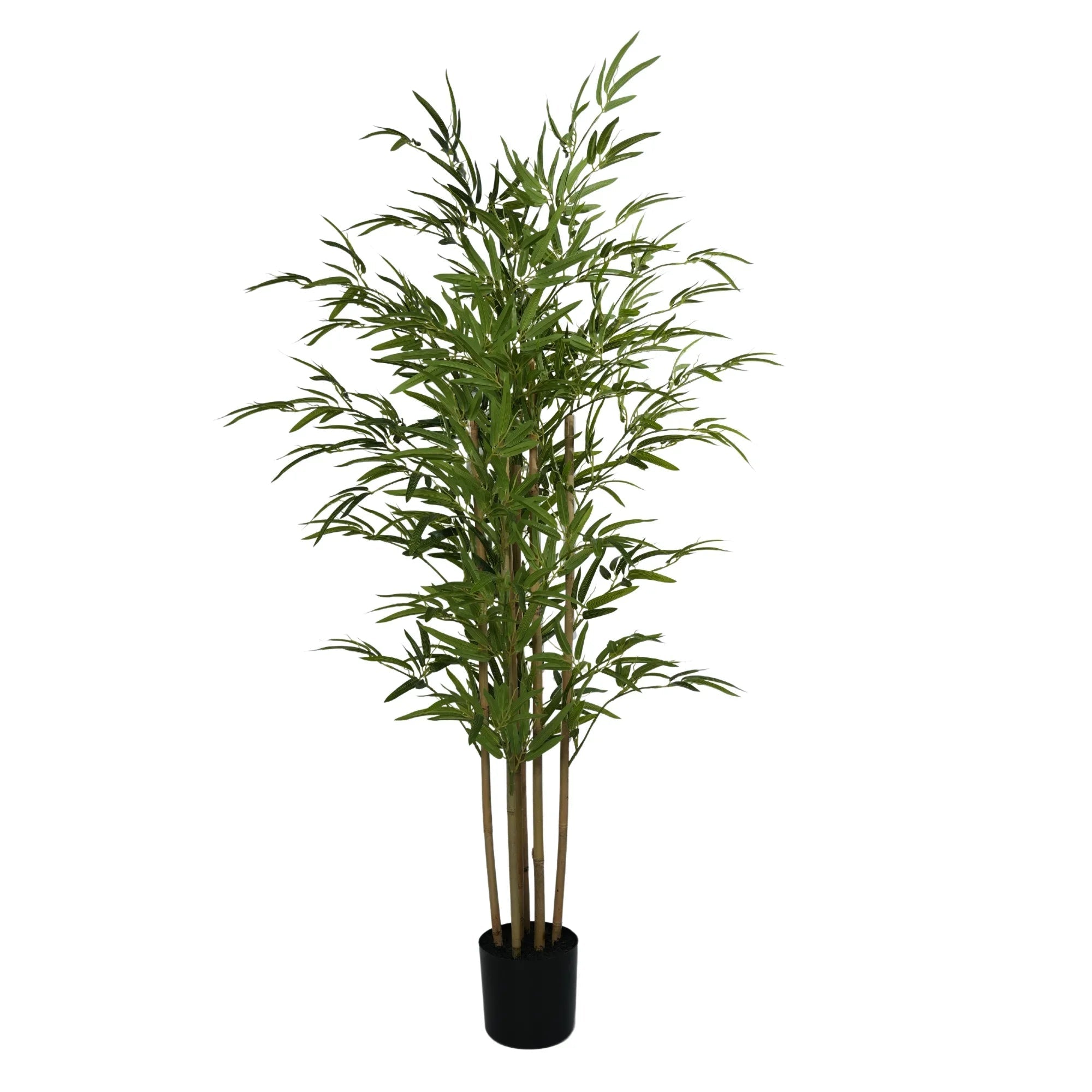 Premium Artificial Bamboo Plant with Real Touch Leaves - 150cm Tall Natural Trunk for Home & Office Decor, Zen Garden, and Asian-Inspired Interior Design