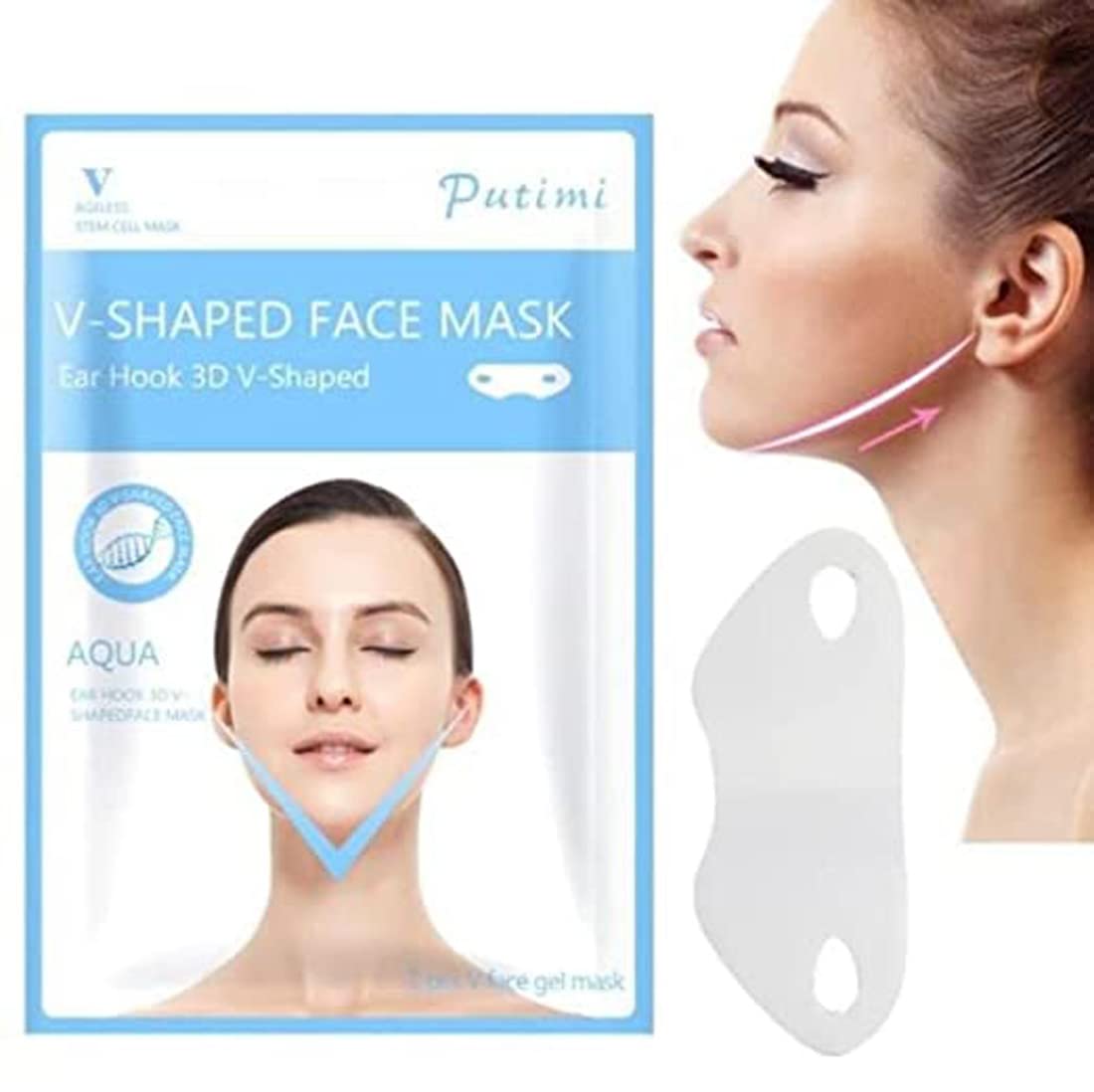 Kudh Lift Firming Facial Mask - Whitening, Moisturizing & V-Line Shaping Peel-Off Mask for Slimming & Eliminating Edema (Pack of 3) | Anti-Aging Skincare for Chin & Jawline | Perfect for Night Routine & Spa Days