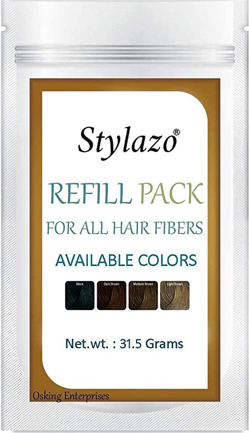 Stylazo Keratin Hair Fiber Refill for Thinning Hair & Hair Loss Treatment - 31.5g Natural Black | Instant Hair Thickening Solution for Men & Women | Perfect for Daily Use, Special Occasions & Confidence Boosting