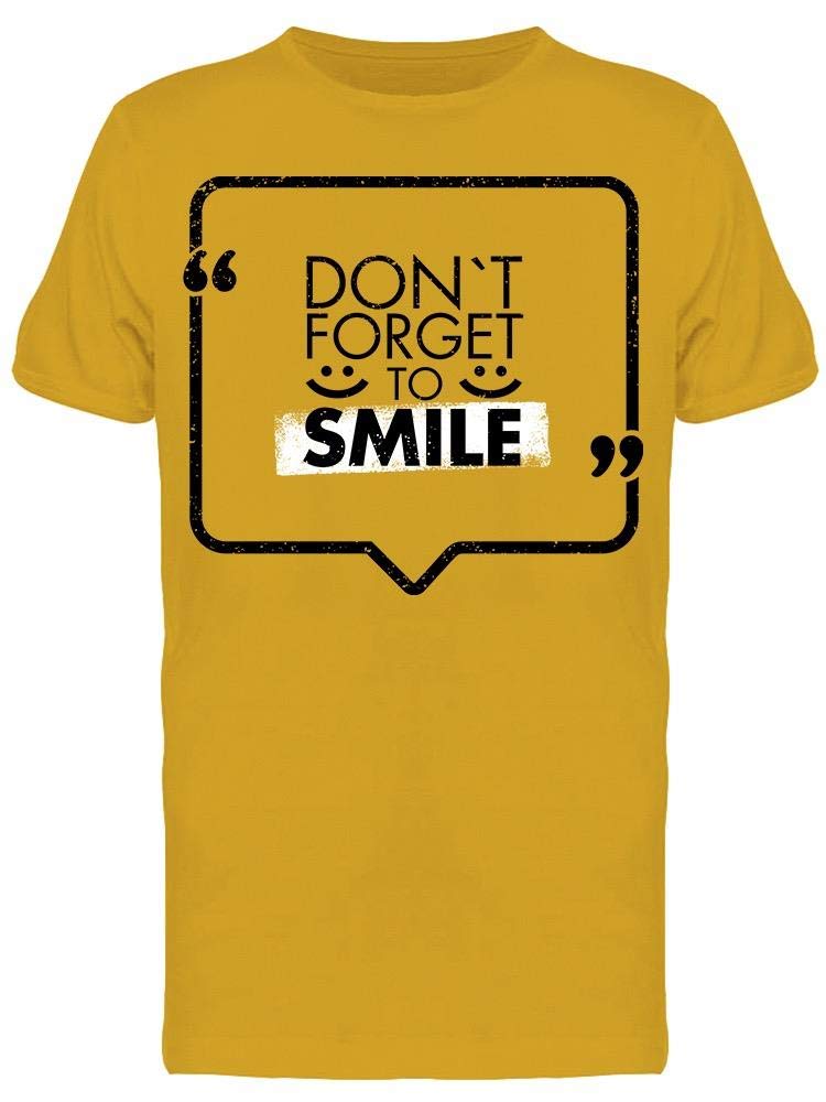 Smartprints Happy Face 'Don't Forget to Smile' Graphic T-Shirt for Men - Casual Comfort Tee for Everyday Wear & Positive Vibes
