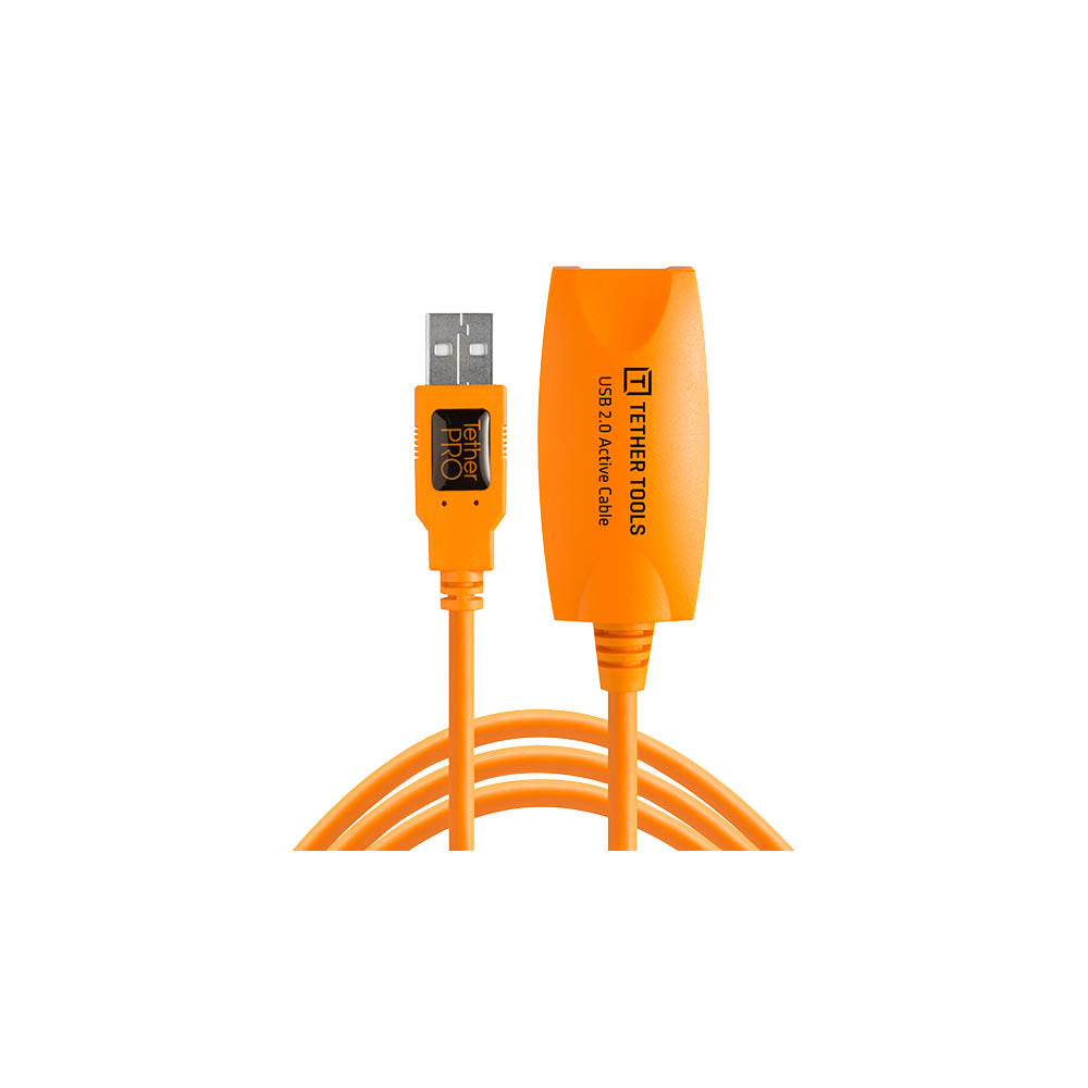 TetherPro USB 2.0 to Female Active Extension Cable 16.4ft High Speed Data Transfer Cord - Durable Orange Cable for Computer, Laptop, Printer, Scanner - Perfect for Office, Home & Industrial Use