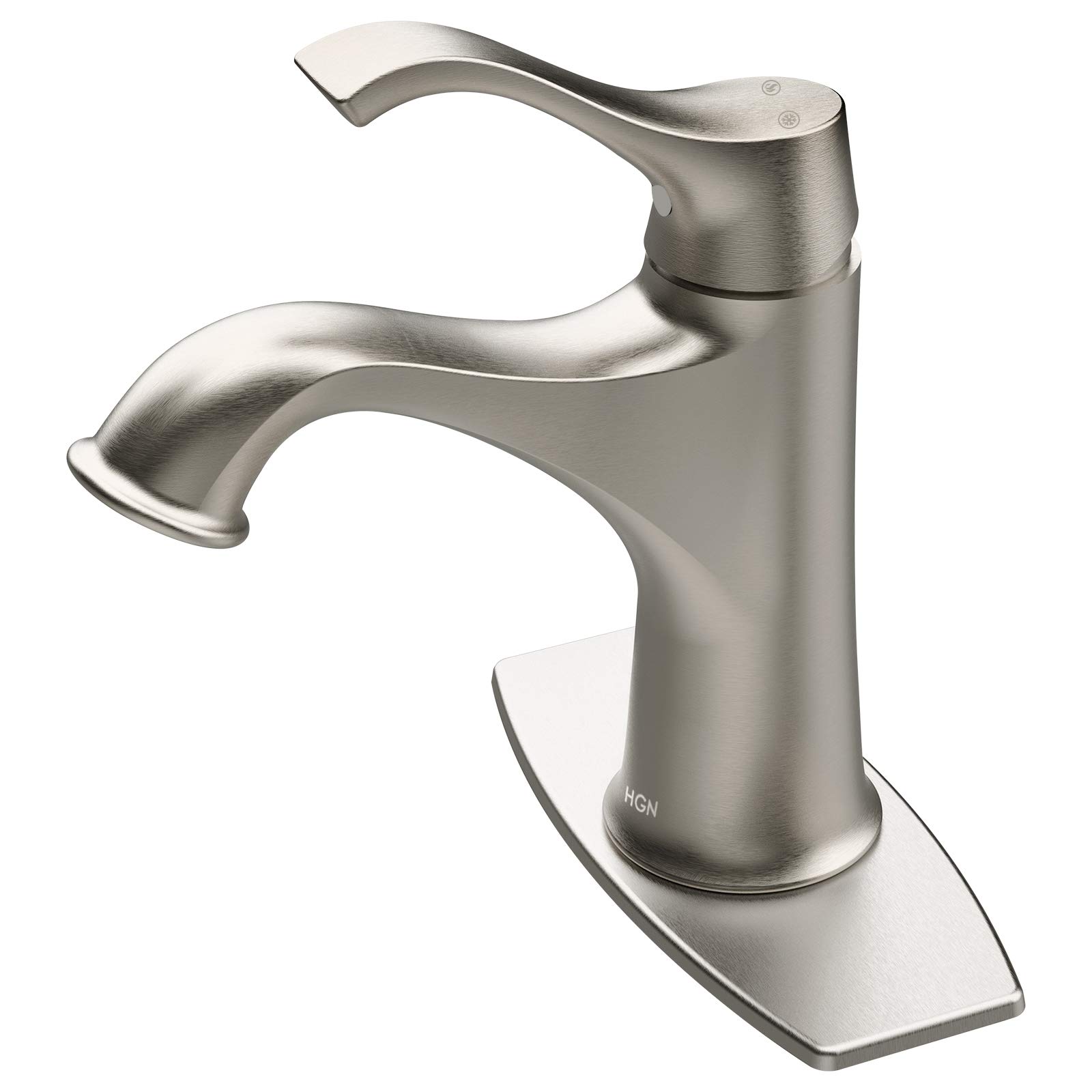 Brushed Nickel Bathroom Sink Faucet with Pull Down Sprayer - Commercial Grade Kitchen & Bathroom Basin Faucet for Modern Home & Restaurant Use