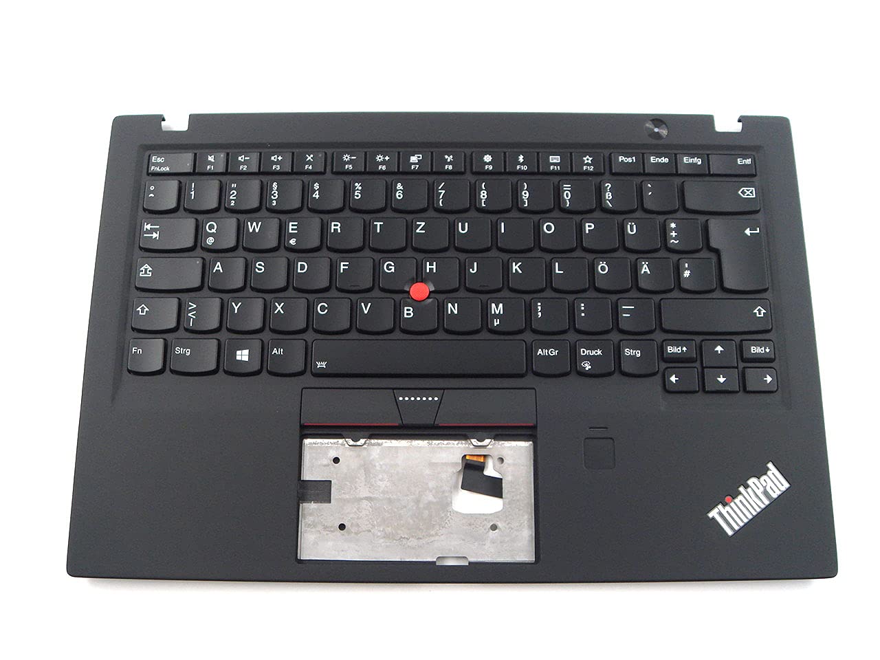 Original Lenovo ThinkPad X1 Carbon 5th Gen Palmrest Keyboard Bezel with German Backlit Keyboard (01LX513) - Replacement Part for Laptop Repair & Maintenance