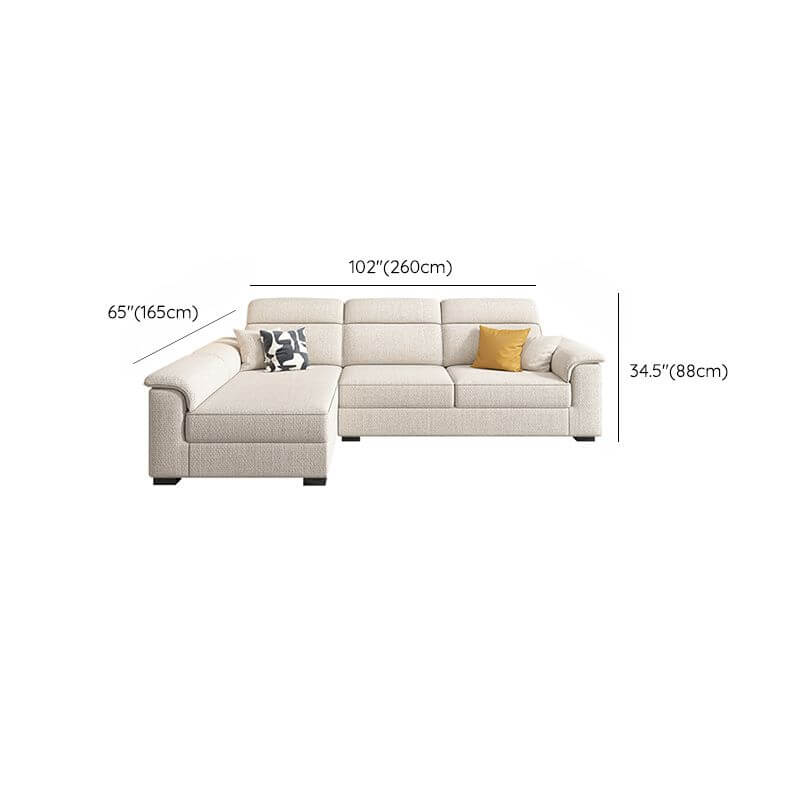 L-Shaped & Straight Sofa Chaise Couch with Concealed Support & Pine Wood Frame - Perfect for Living Room, Lounge, and Home Theater Seating