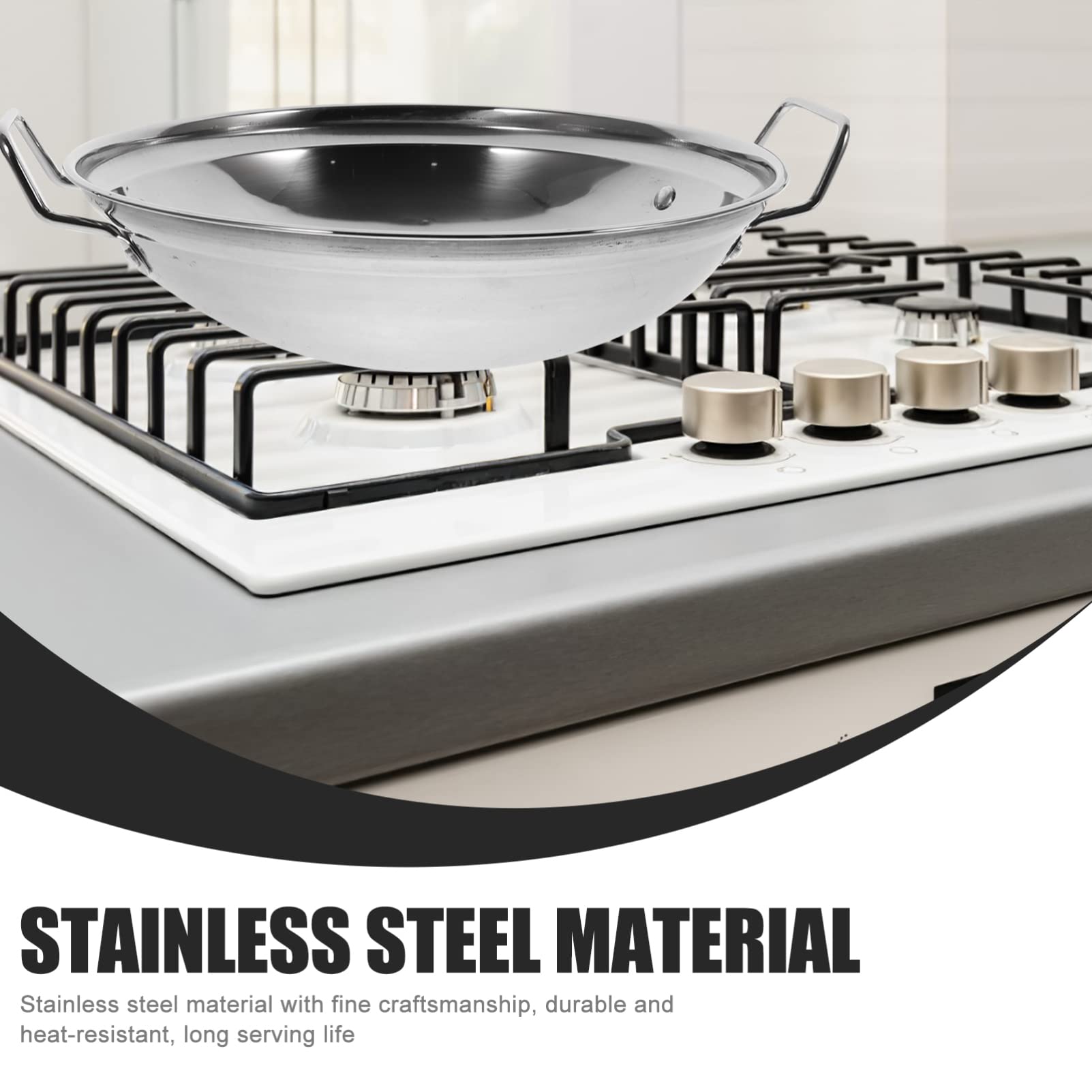 Hemoton 3-Piece Stainless Steel Cookware Set - Sauce Pan, Pasta Pot & Cast Iron Wok with Lid - Professional Kitchen Cooking Pots for Frying, Sauteing & Food Prep - Perfect for Home Chefs, Meal Prep & Restaurant Style Cooking