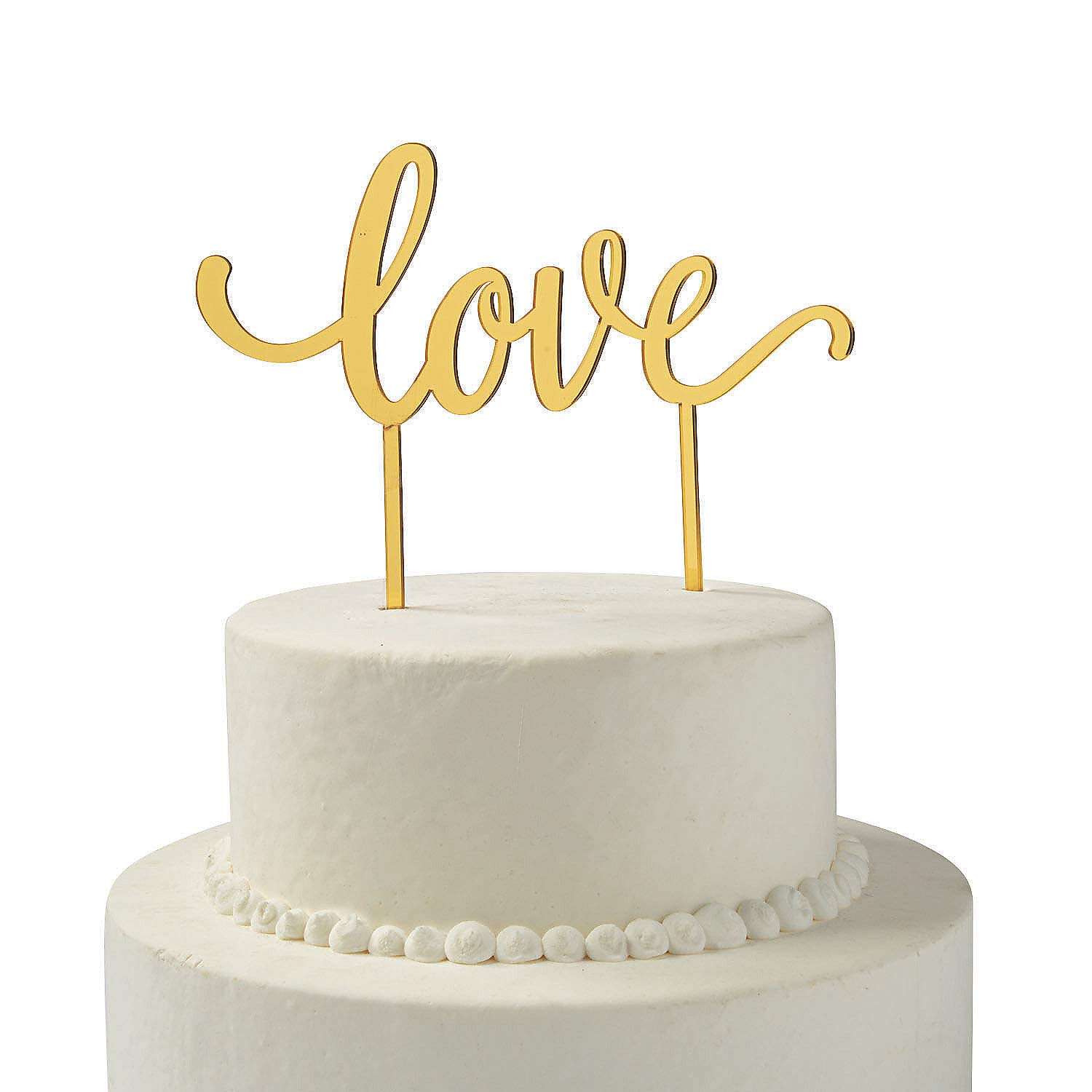Gold Love Cake Topper - Elegant Wedding & Party Decoration Supplies for Anniversary, Birthday, Bridal Shower & Special Celebrations