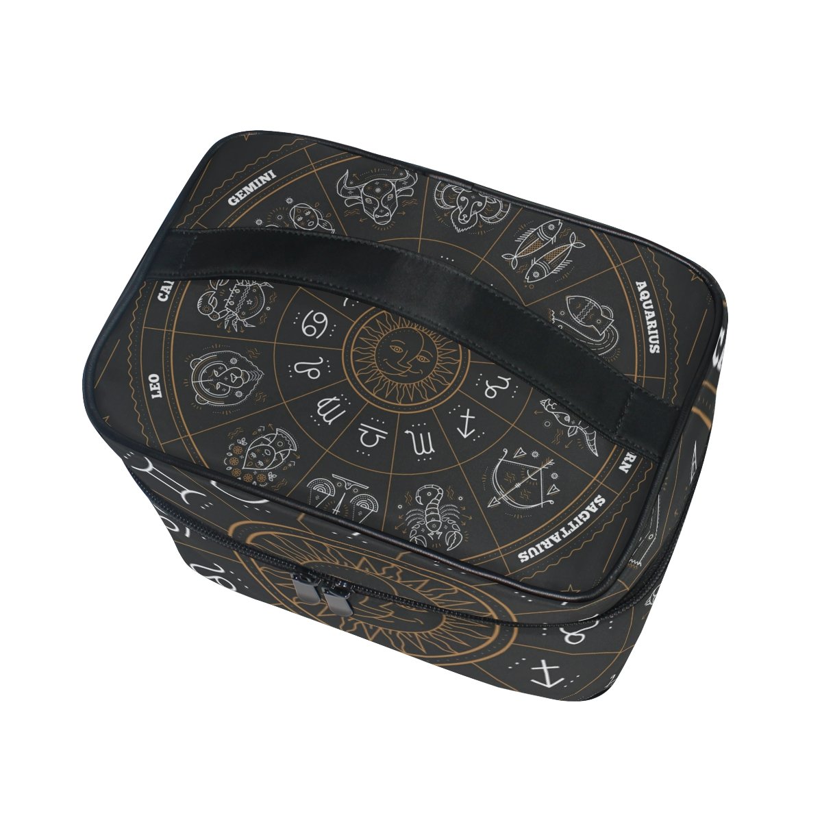 Cooper Girl Astrology Symbols Cosmetic Bag - Waterproof Travel Makeup Pouch for Women, Perfect for Train Cases & Storage Organizer | Great for Travel, Gym, and Daily Beauty Essentials