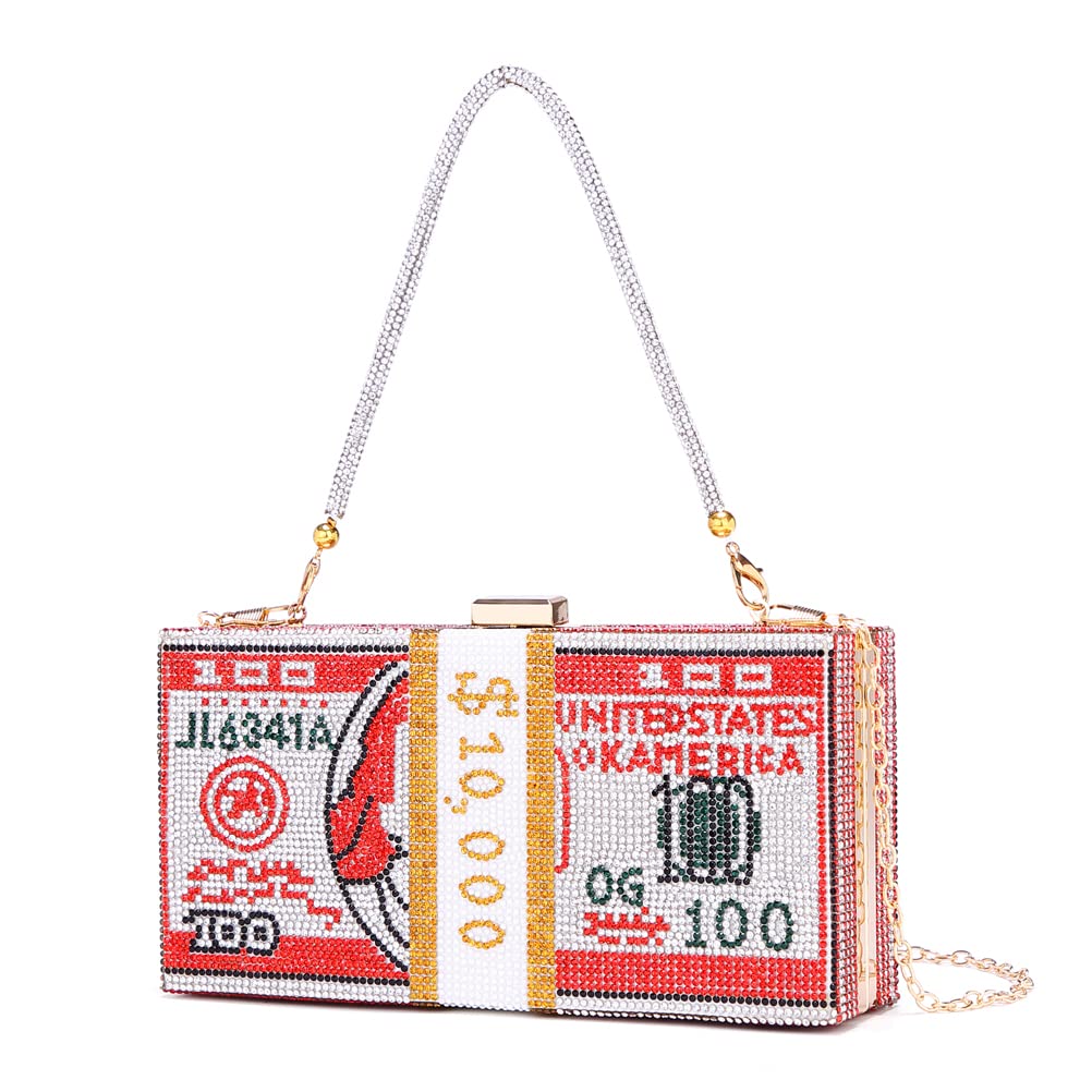 Elegant Rhinestone Evening Clutch Purse for Women - Sparkly Dollar Bill Holder & Money Bag | Perfect for Parties, Weddings, and Night Out Accessories