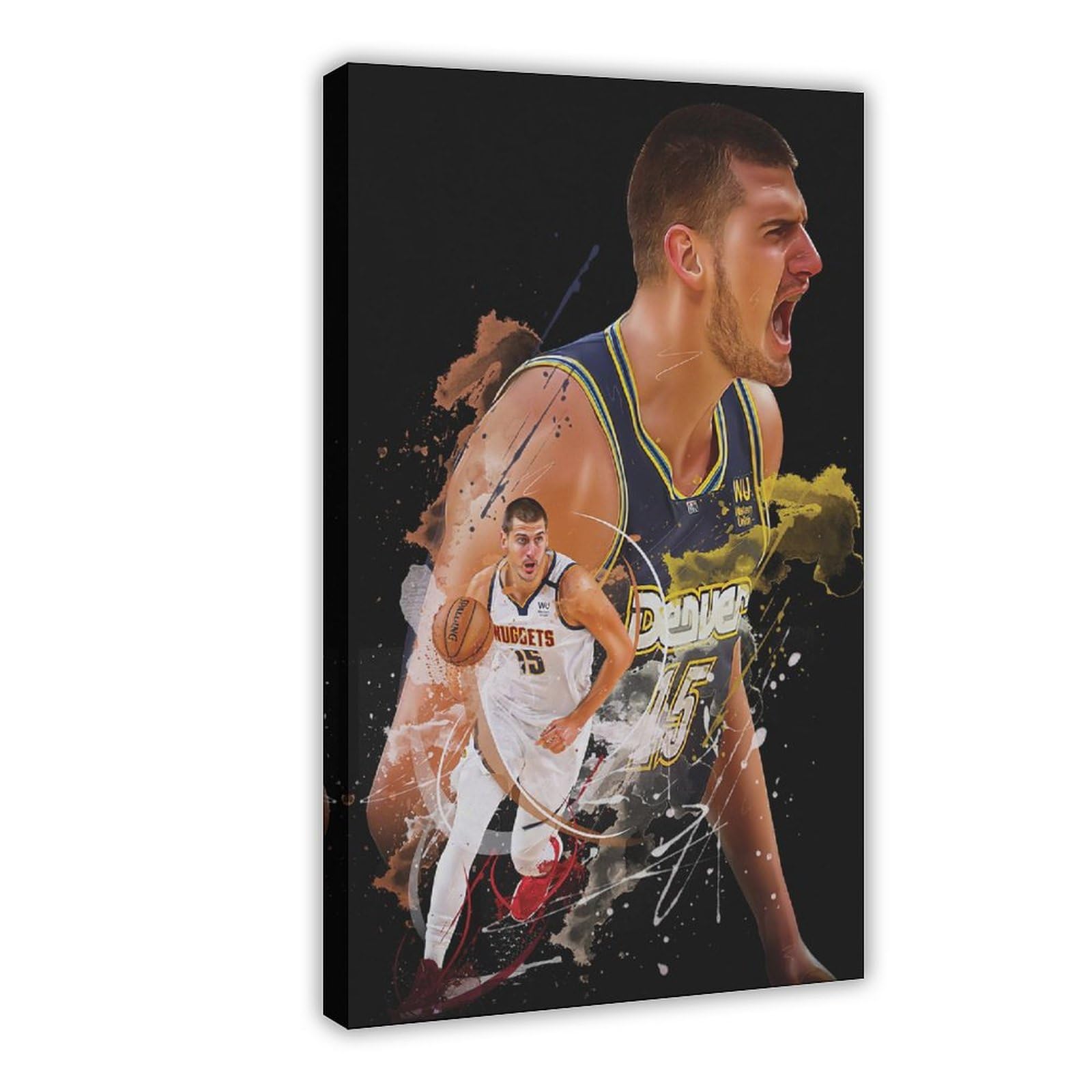 Nikola Jokic Basketball Poster - 24x36 Inch (60x90cm) Canvas Wall Art for Sports Fans, Bedroom & Office Decor - Perfect Gift for NBA Enthusiasts | Game Room, Man Cave & Sports Themed Decor