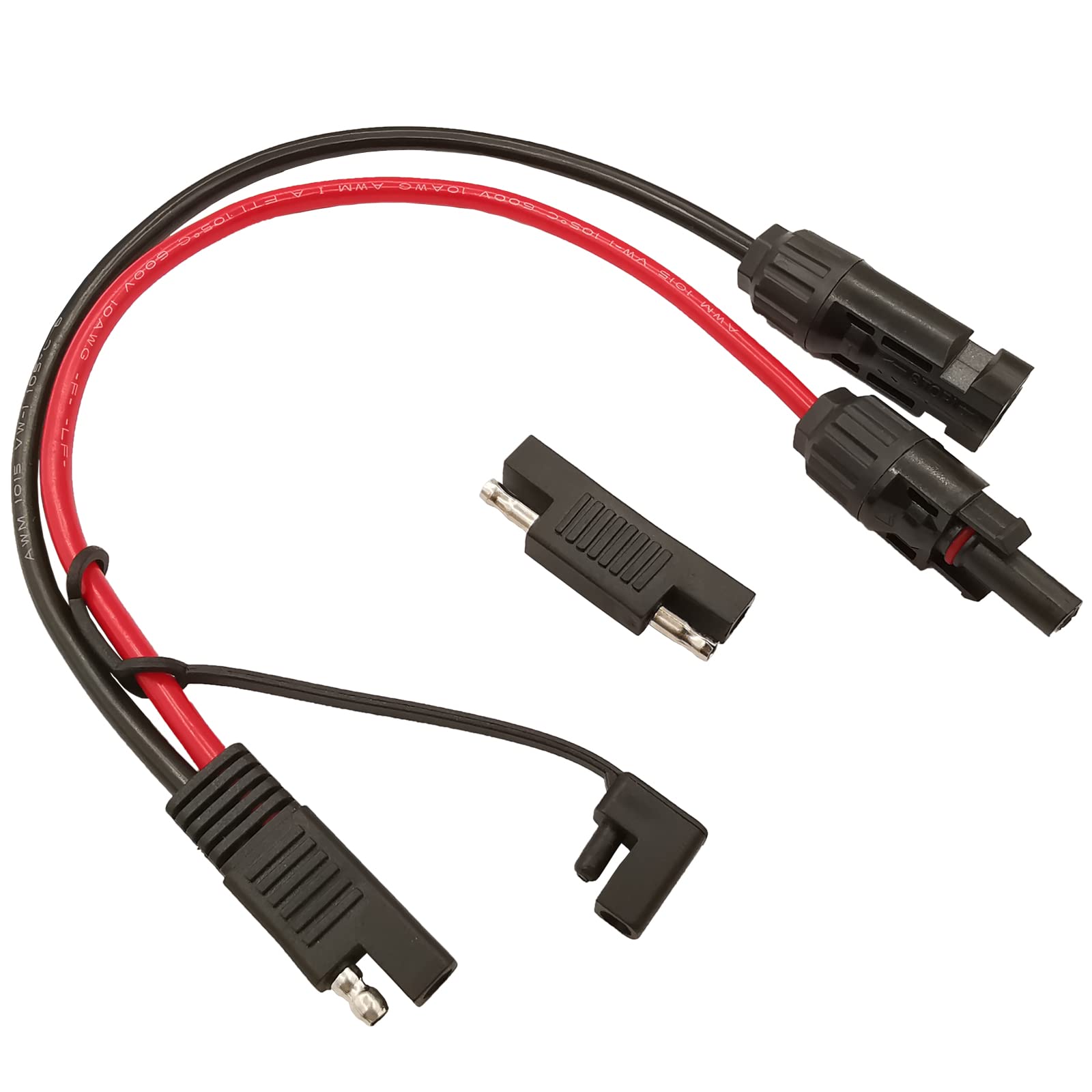 10 AWG SAE to Solar Panel Adapter Cable - Heavy Duty RV Solar Connector with Polarity Reverse Plug for Off-Grid Power Systems, Solar Charging & Mobile Applications