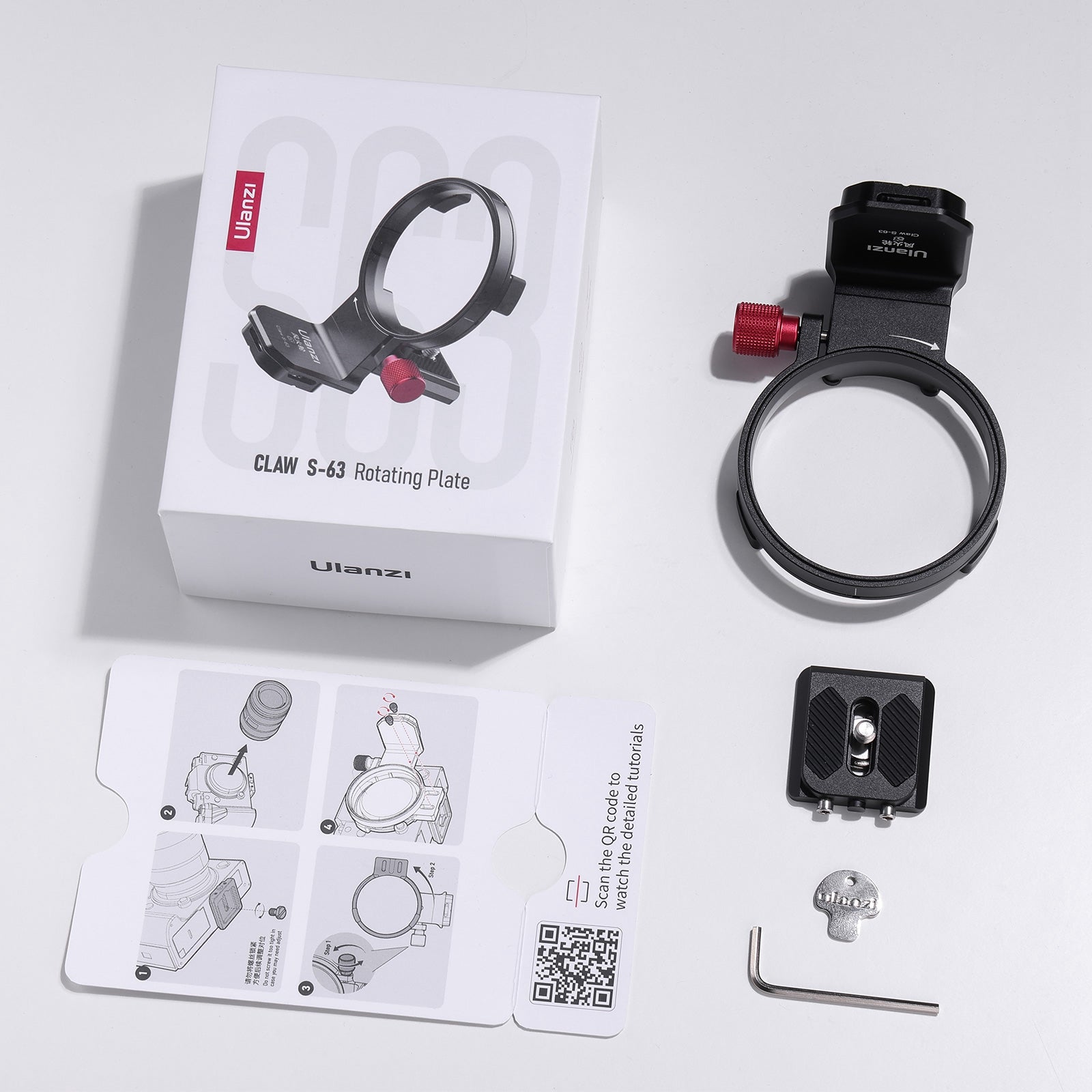 Ulanzi S63 Quick Release Rotatable Claw Mount Plate Kit - Horizontal to Vertical Camera Mount for DSLR, Mirrorless, Action Cameras | Perfect for Vlogging, Photography, and Video Shooting