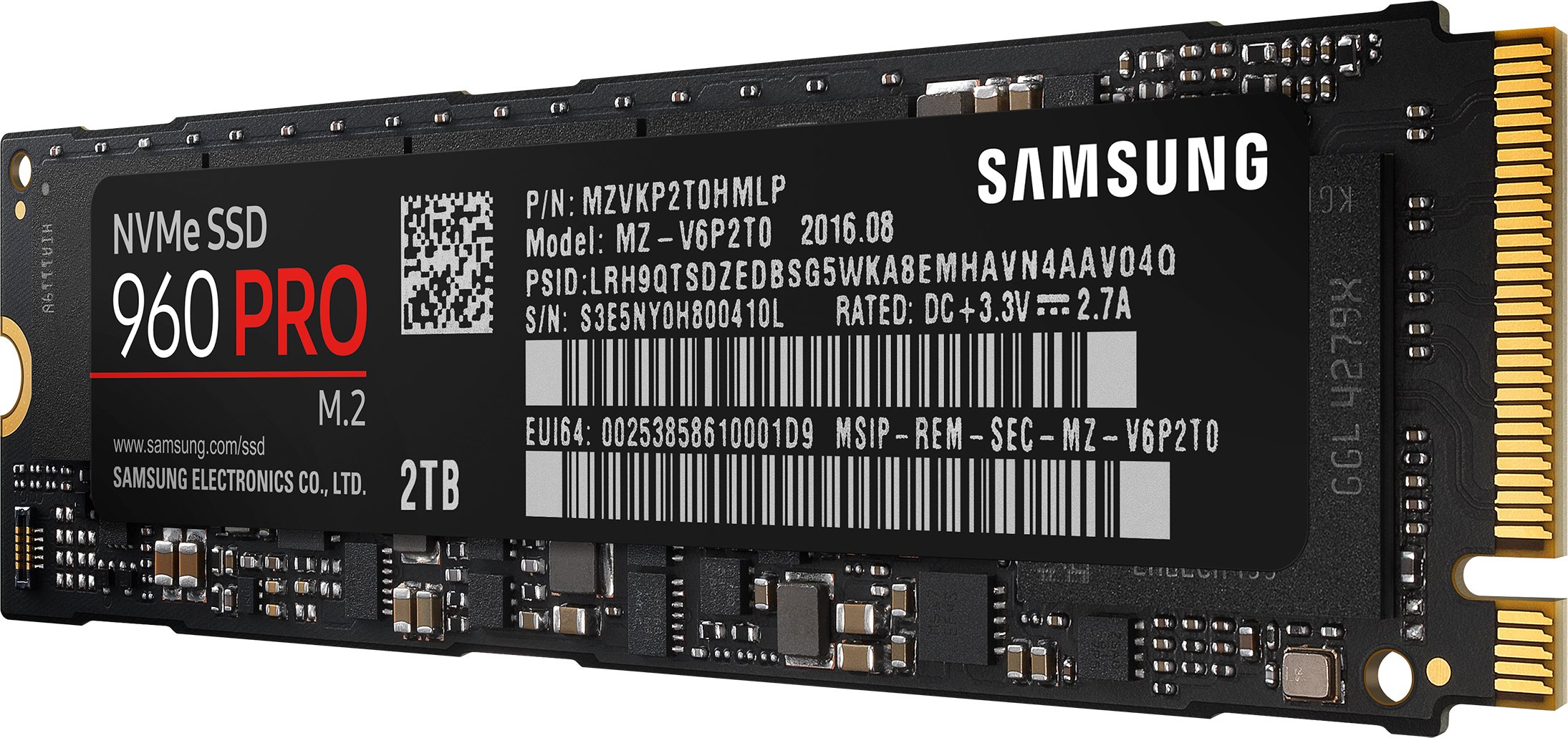 Samsung 960 PRO 2TB NVMe M.2 SSD - MZ-V6P2T0BW - High-Speed PCIe Gen3 x4 Internal Solid State Drive for Business, Gaming & Content Creation