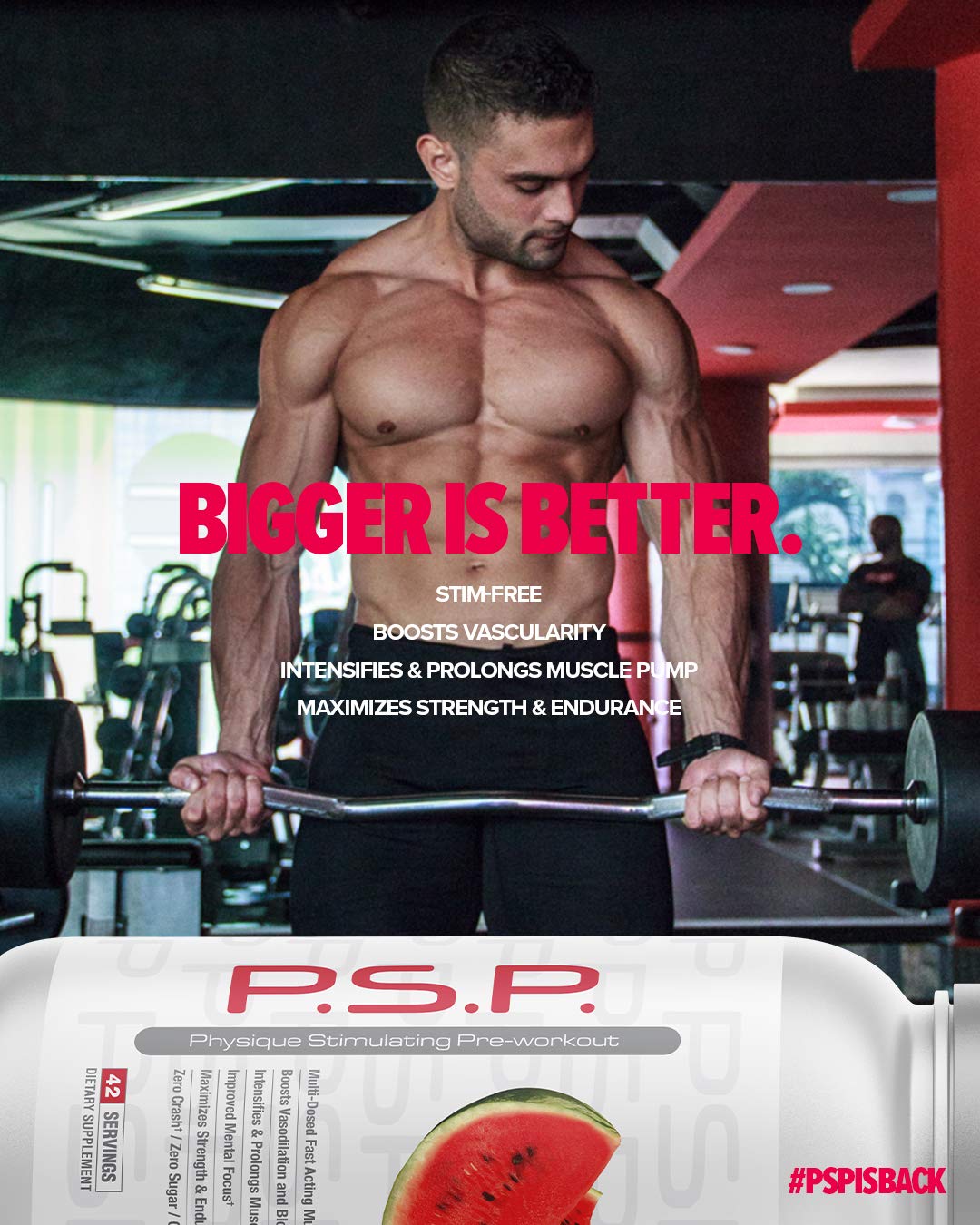 Metabolic Nutrition P.S.P. Physique Stimulating Pre-Workout Powder 672g - Zero Sugar, Caffeine Free, Lemonade Flavor | Boost Energy & Performance for Gym, Bodybuilding & Fitness Training