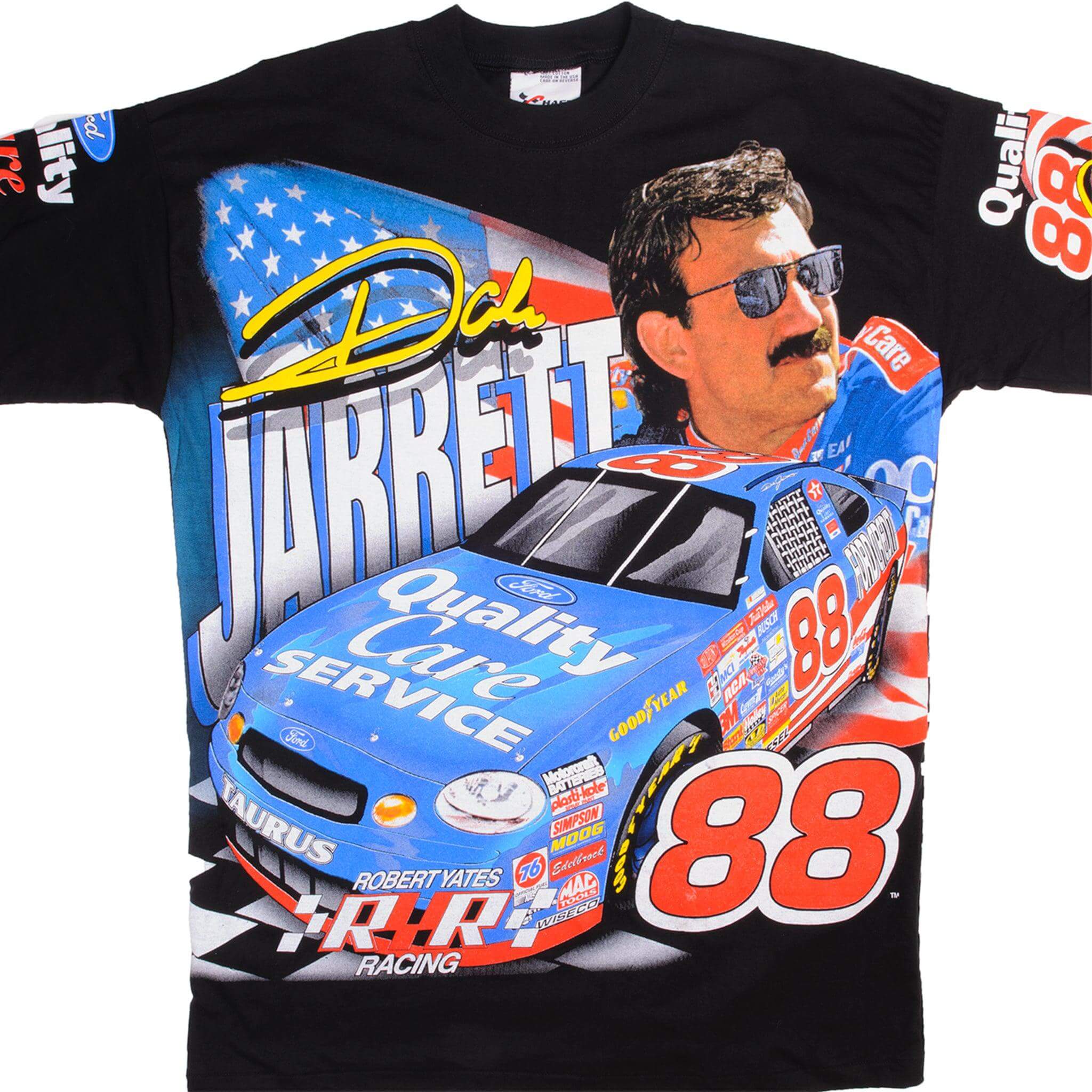 Vintage NASCAR Dale Jarrett #83 Ford Racing 1998 T-Shirt - XL Size, Made in USA - Retro Racing Fan Apparel for Men, Collectible Tee for Car Enthusiasts & Sports Memorabilia Fans