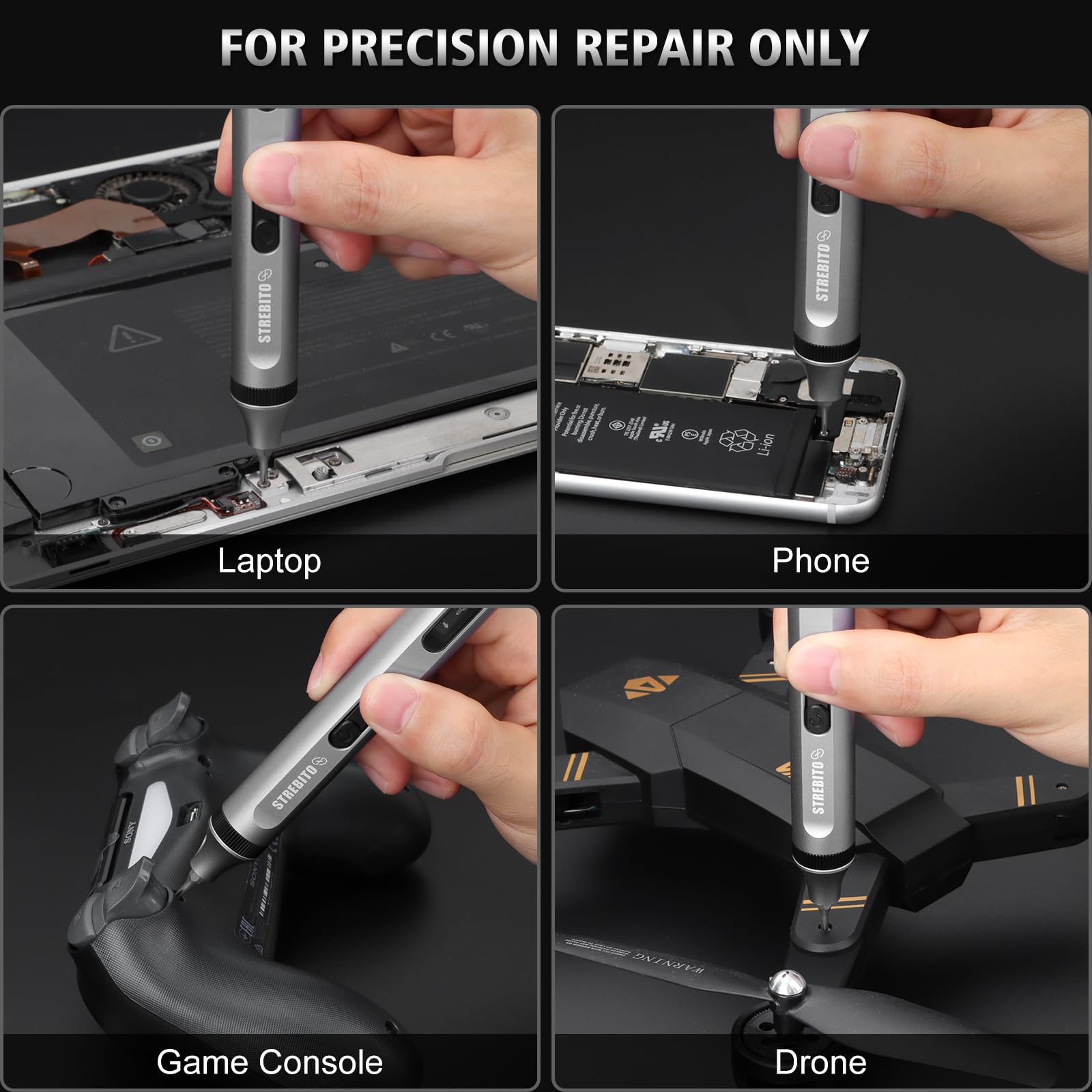 STREBITO 42-in-1 Electric Screwdriver Kit - Precision Mini Power Screwdriver Set with LED Display for Electronics, Computers, Laptops, RC Drones - Perfect for DIY Repairs & Home Improvement Projects