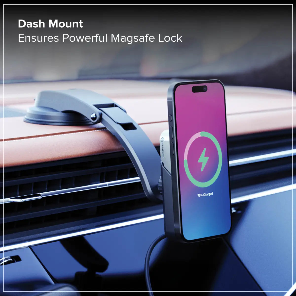 Matrix+ Universal Wireless Car Charger with Wireless Power Bank - Air Vent & Dashboard Phone Mount for iPhone, Samsung, Android - Fast Charging for Commuting, Road Trips & Travel
