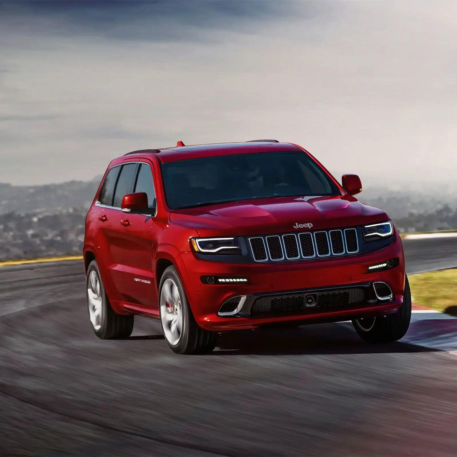 2011-2013 Jeep Grand Cherokee (WK2) Full LED Headlight Assembly with Startup Animation & Blue DRL - High Performance Replacement Headlights for Night Driving & Off-Road Adventures