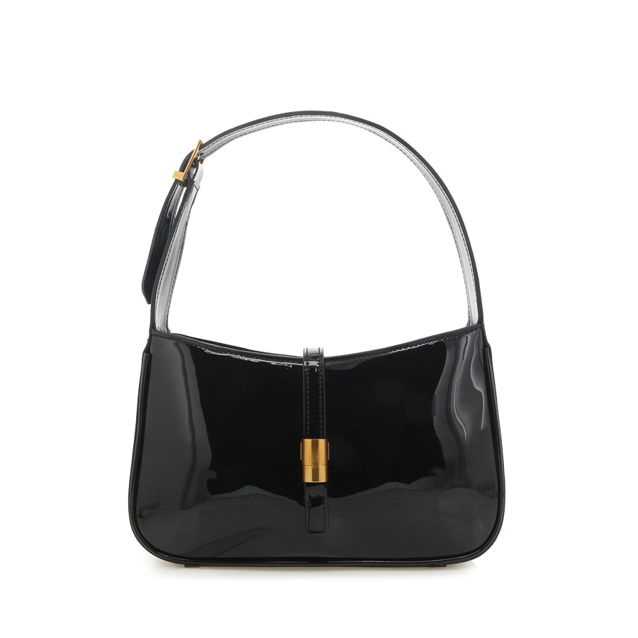 CLARA SHOULDER BAG - Black Patent Leather Crossbody Purse for Women | Fashionable Everyday Handbag for Work, Travel & Date Night